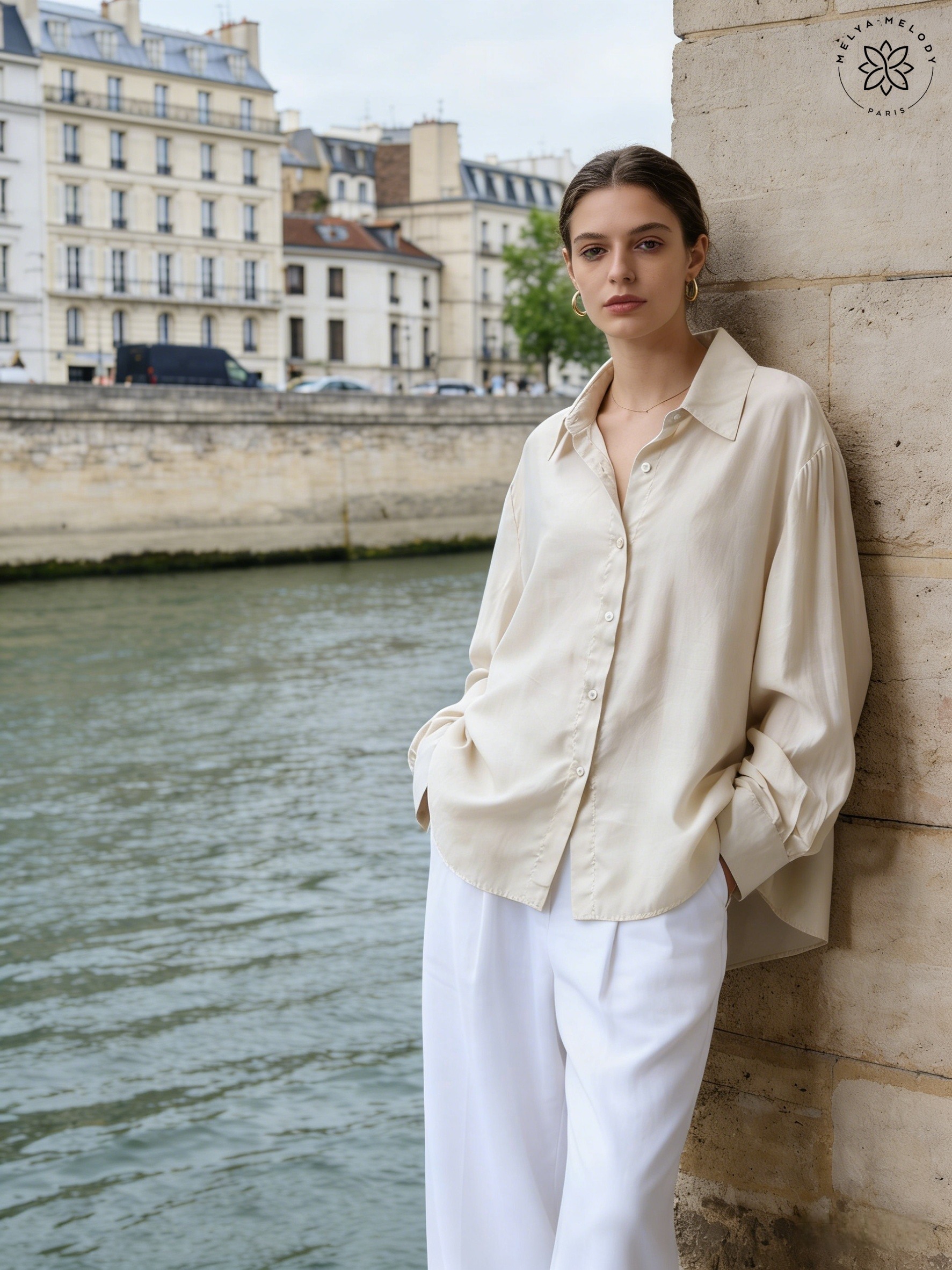 Camicia fluida taglio oversize - Image 3