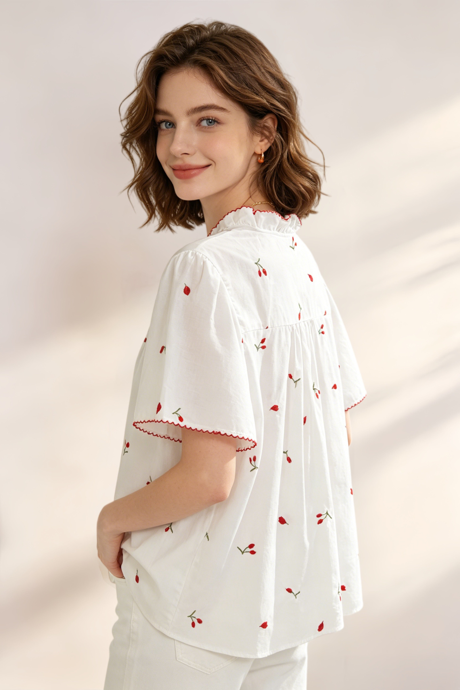 Camicia in cotone con ricamo - Image 3