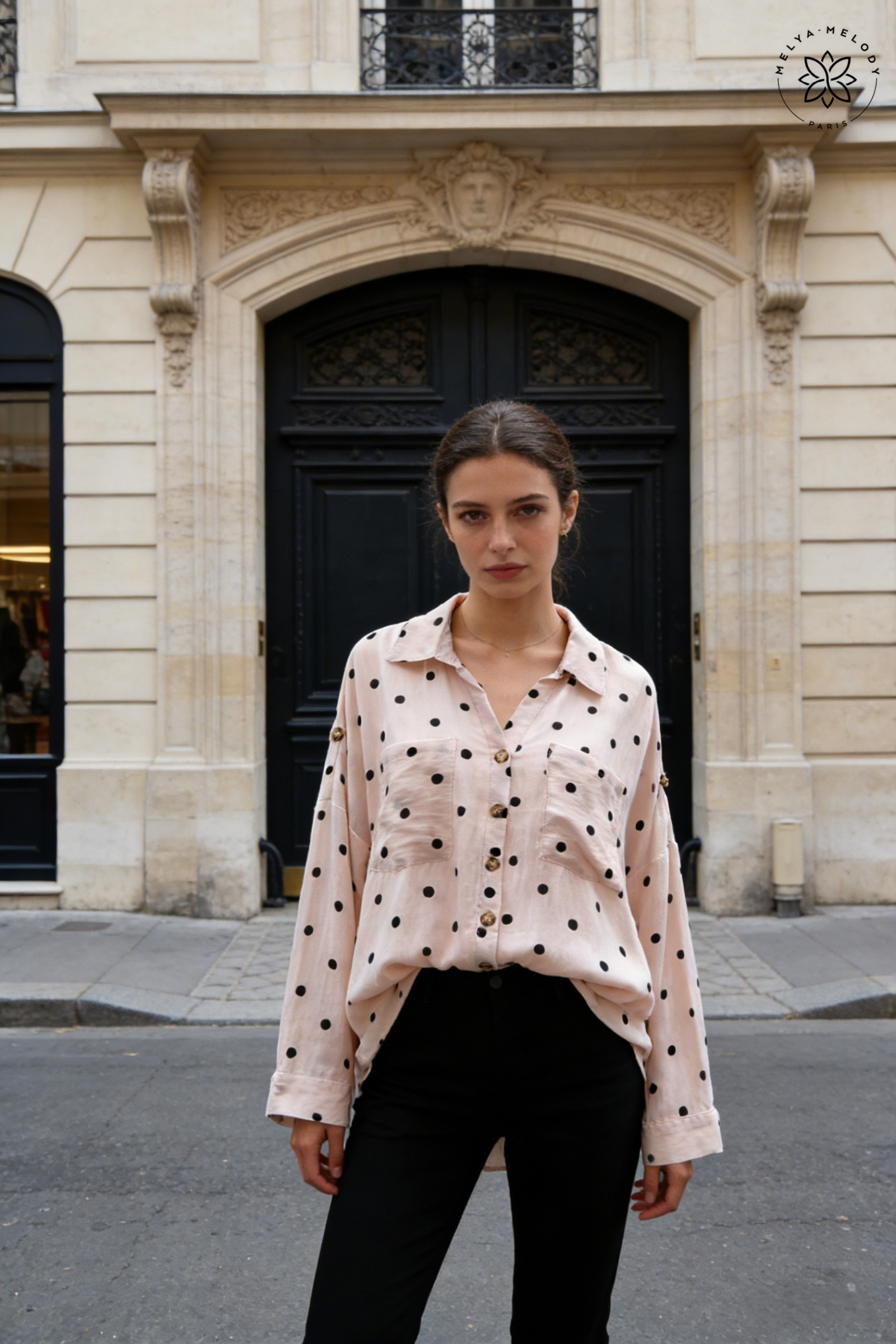 Plus Size Polka Dot Shirt - Image 6
