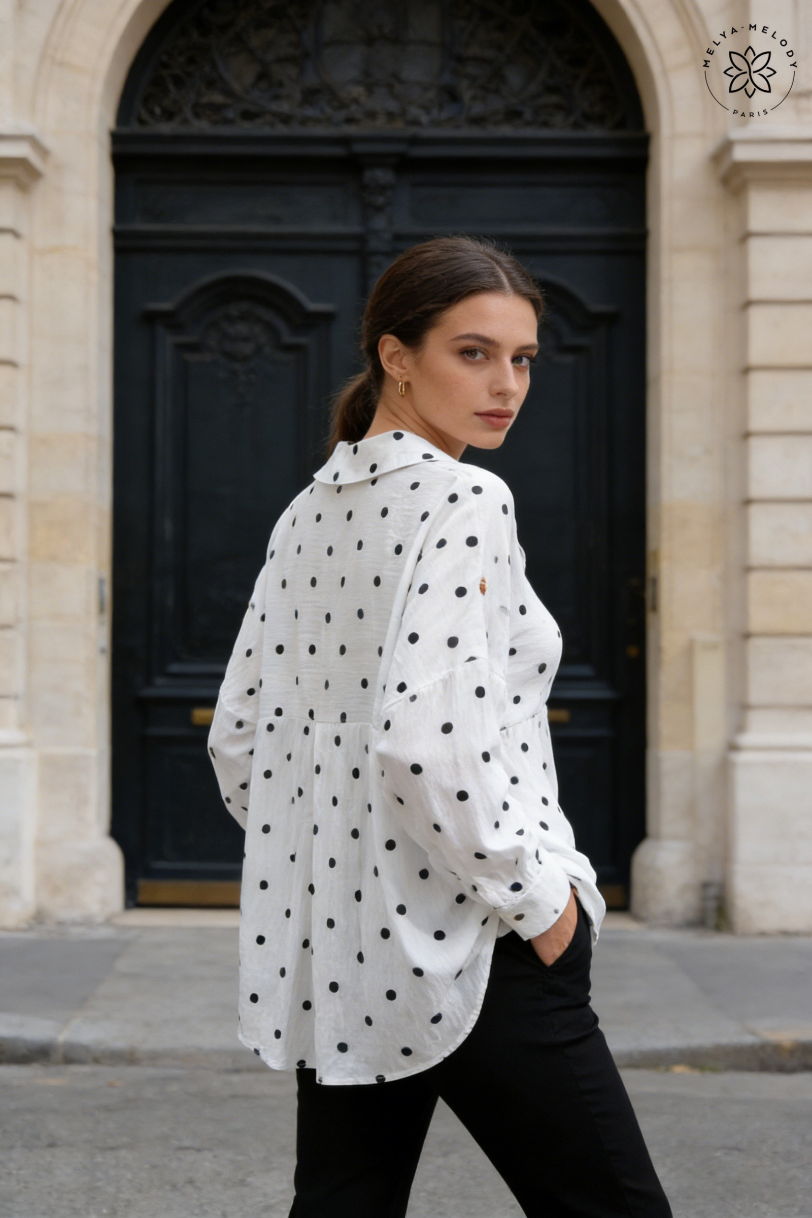 Plus Size Polka Dot Shirt - Image 5