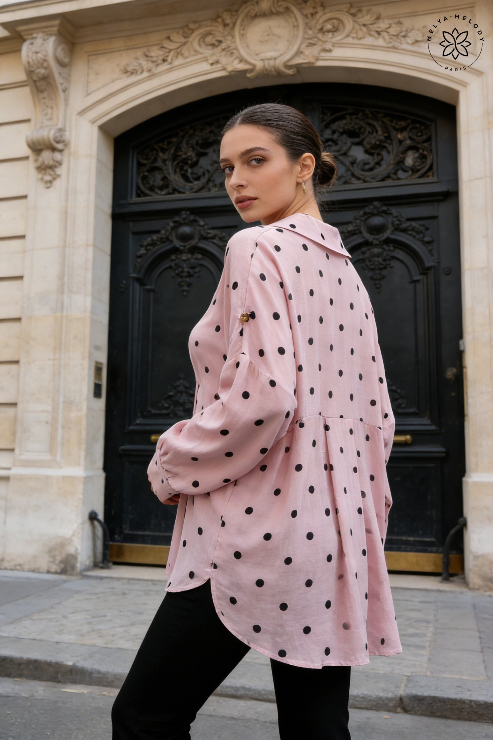 Plus Size Polka Dot Shirt - Image 9