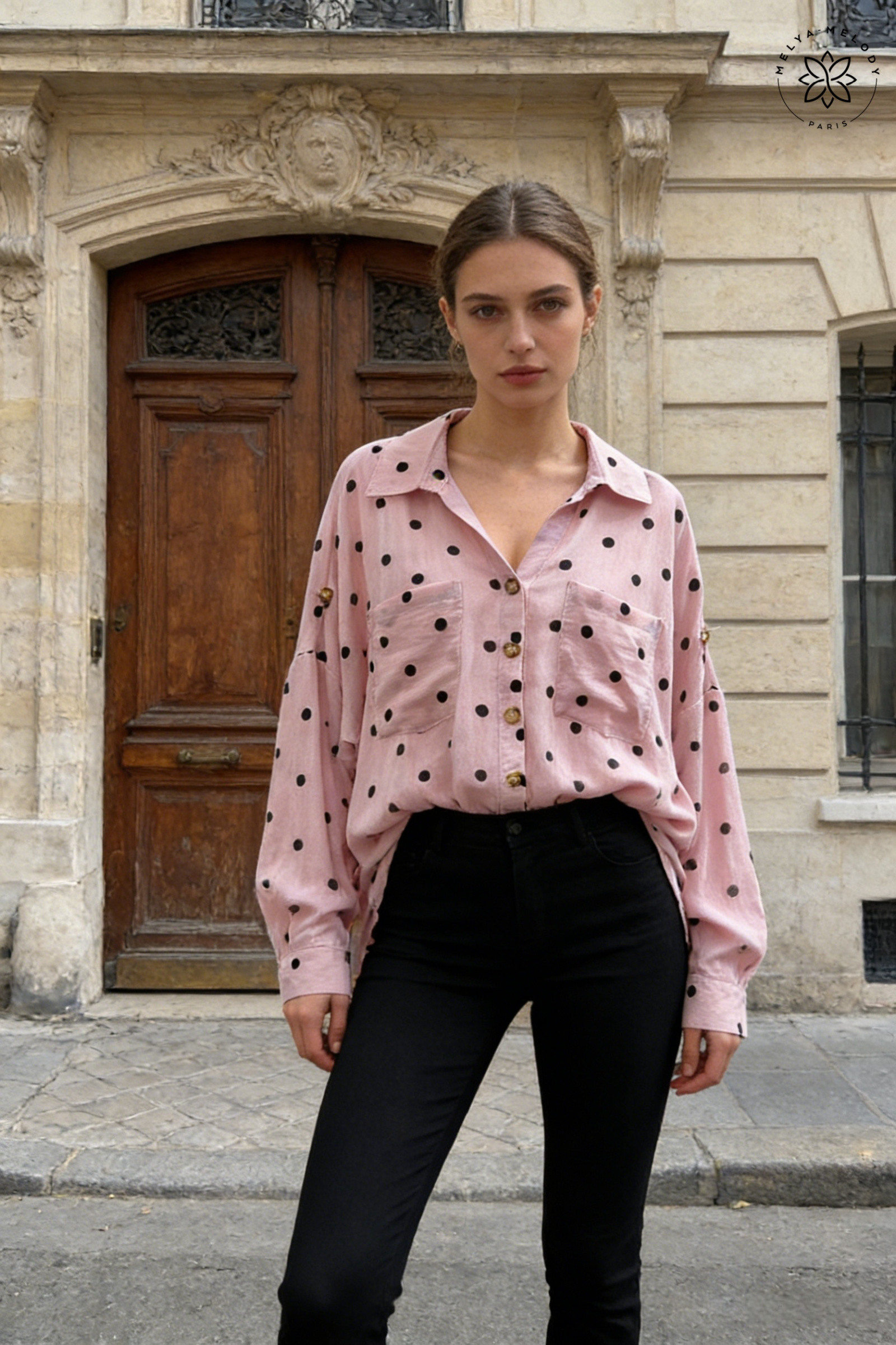 Plus Size Polka Dot Shirt - Image 7