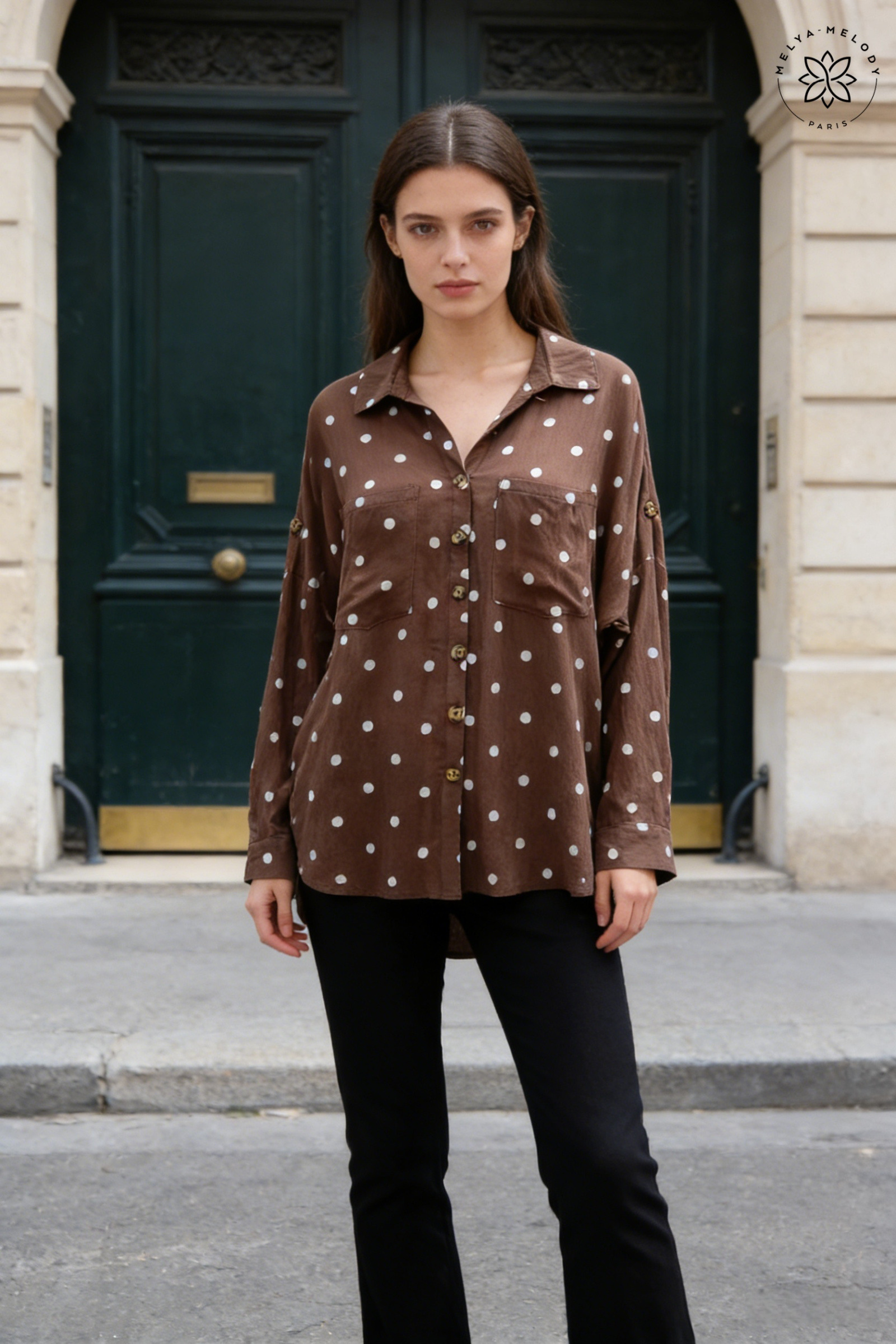 Plus Size Polka Dot Shirt - Image 2