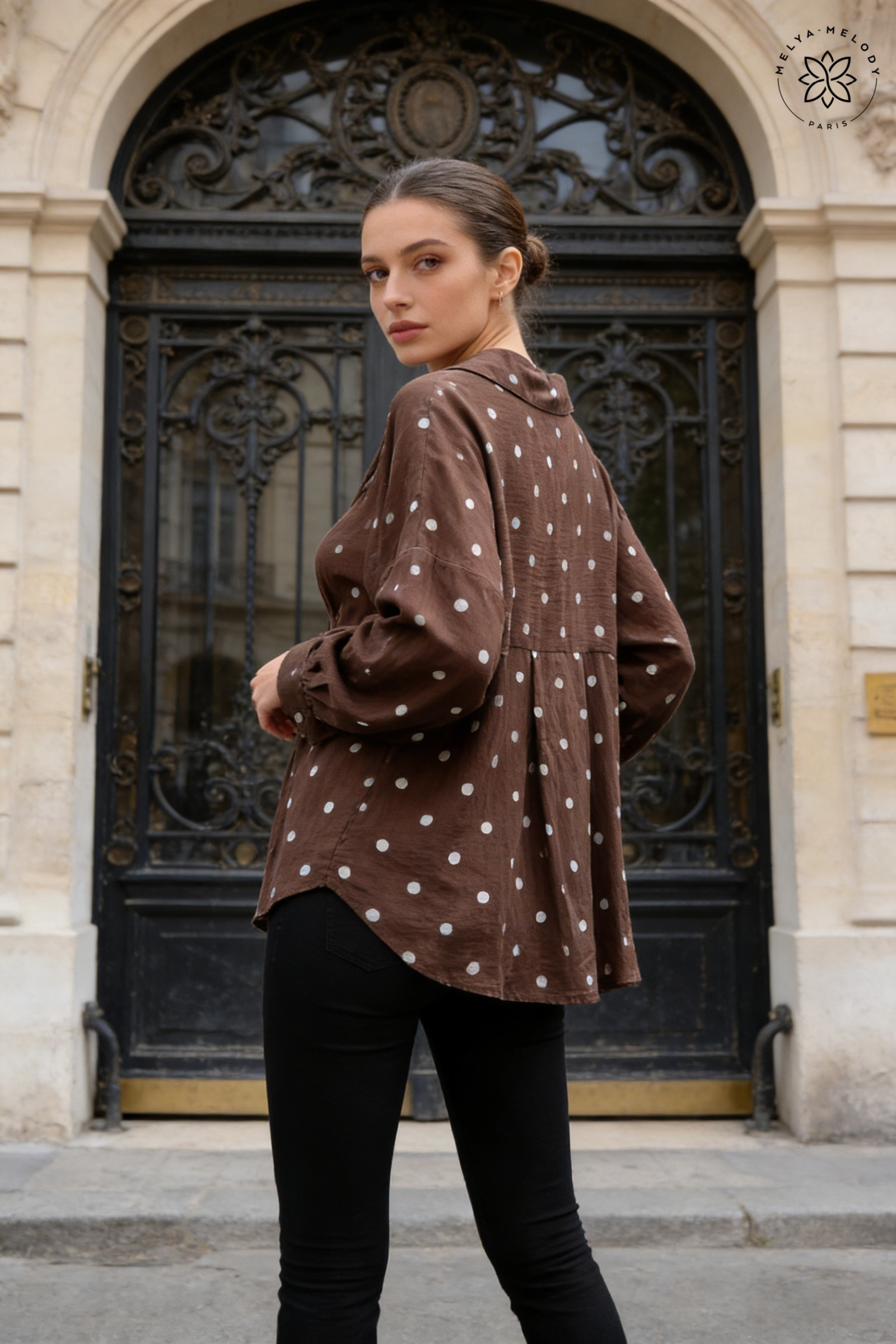 Plus Size Polka Dot Shirt - Image 8