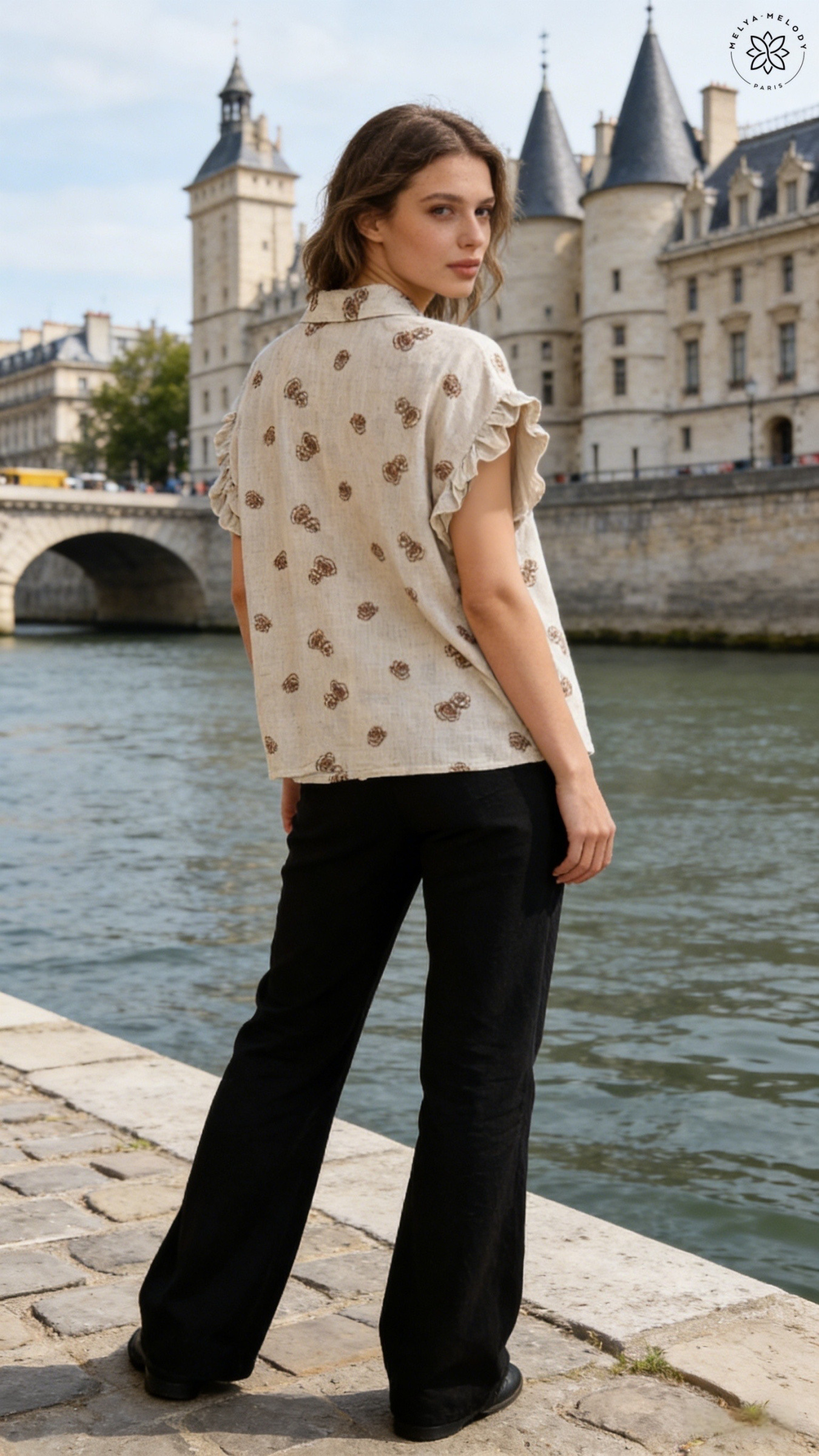 Chemise manches courtes en broderie - Image 5