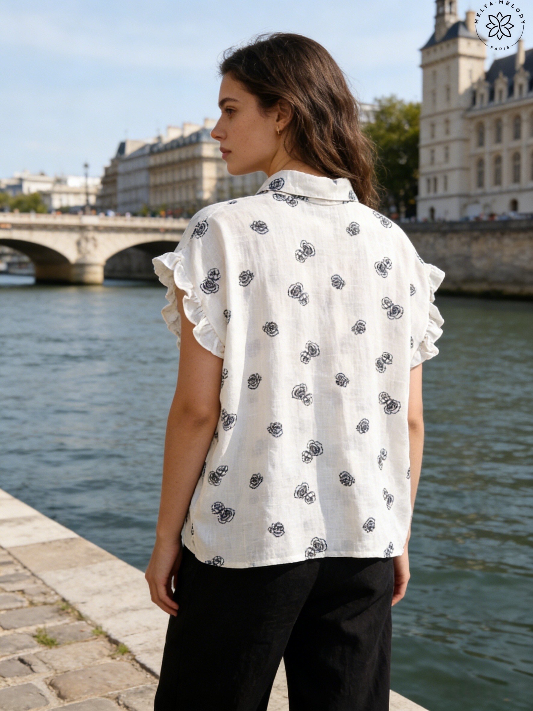 Chemise manches courtes en broderie - Image 6