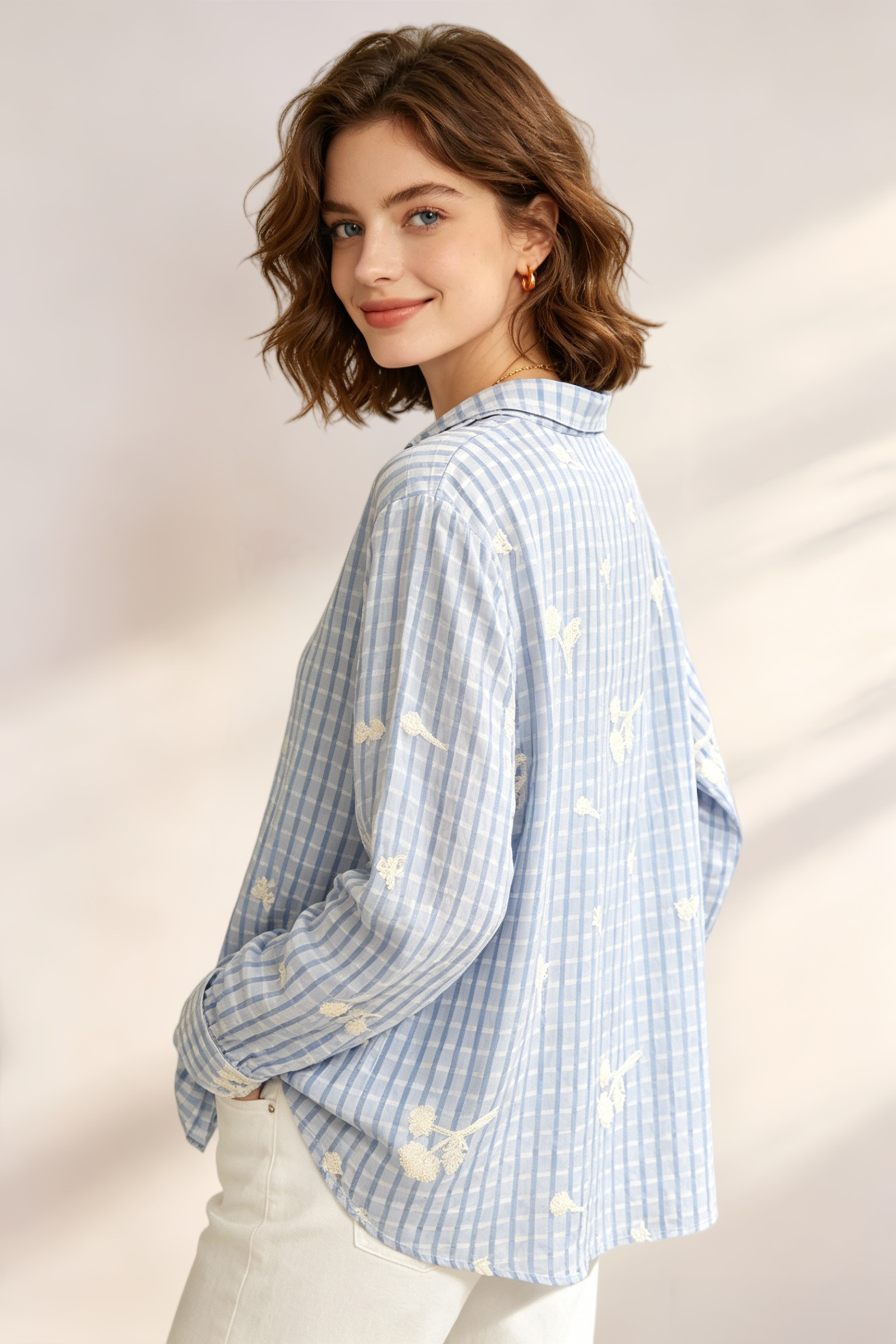 Camicia Vichy ricamata - Image 9