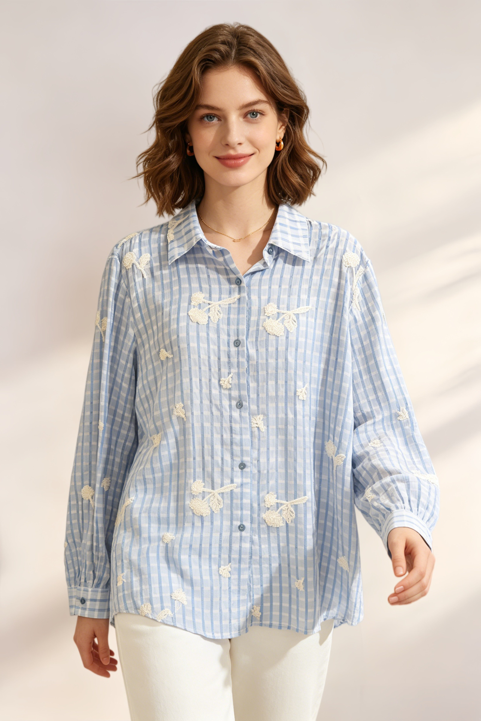 Camicia Vichy ricamata - Image 4