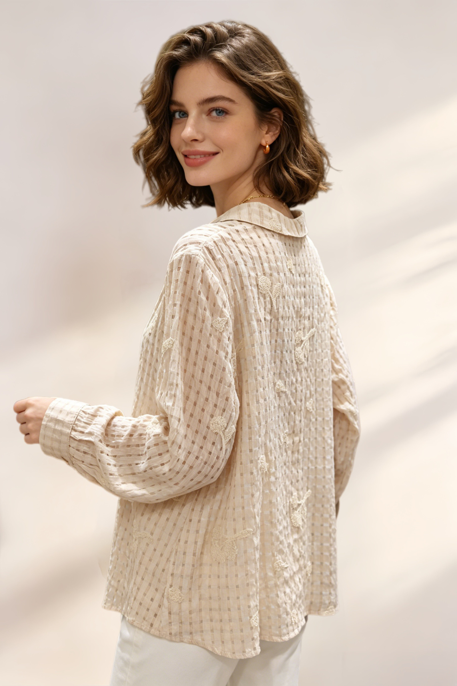 Camicia Vichy ricamata - Image 10