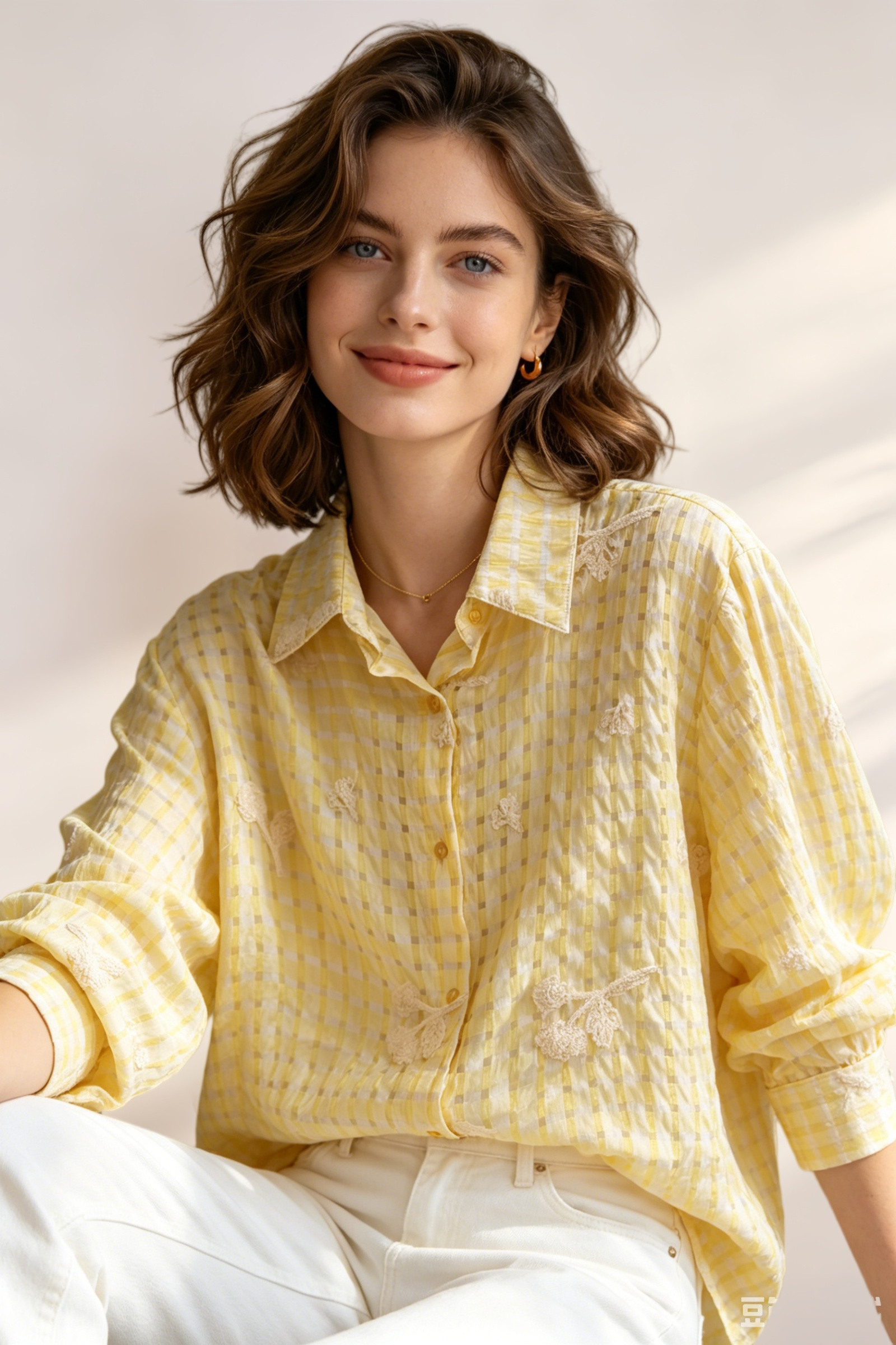 Camicia Vichy ricamata - Image 6