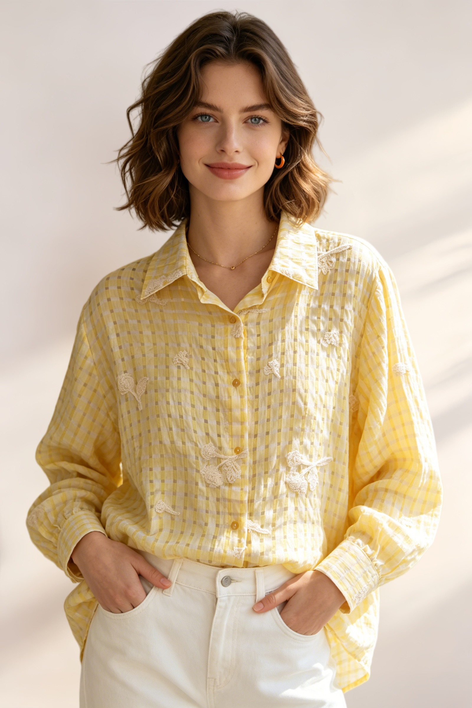 Camicia Vichy ricamata - Image 7