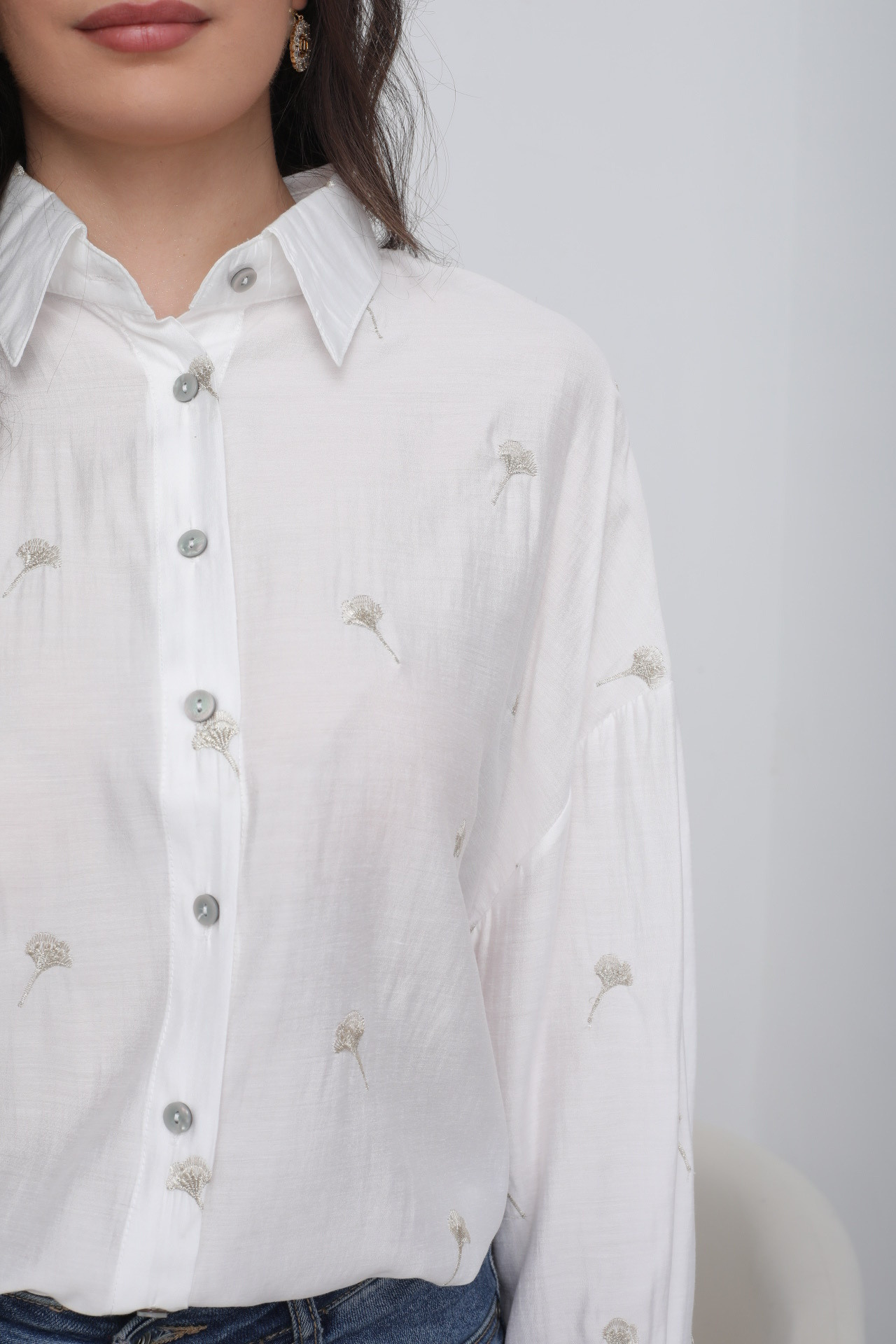 Embroidered Ginkgo Shirt - Image 14
