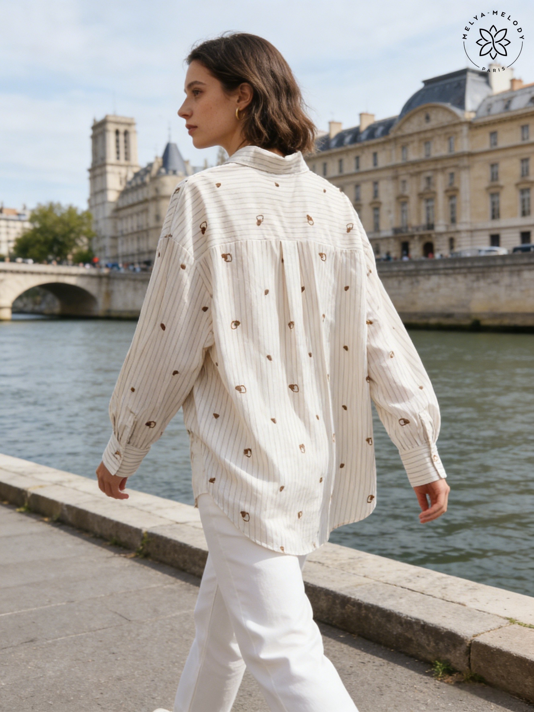 Striped Shirt with Embroidered Heart - Image 4