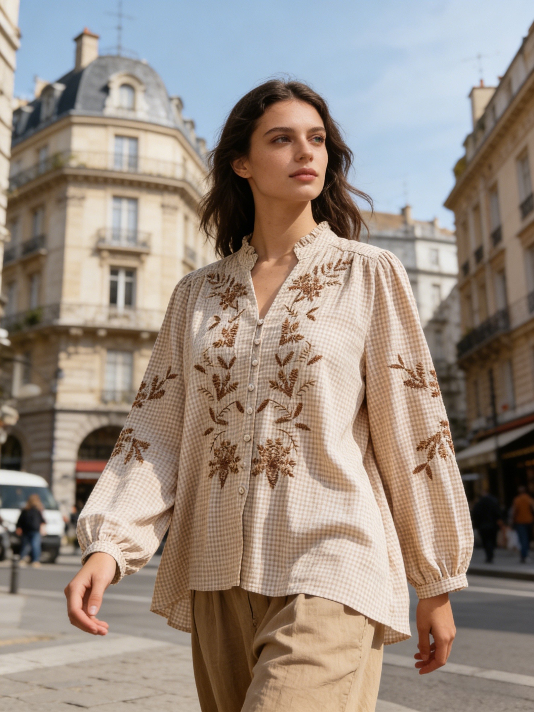 Chemise Vichy avec la broderie - Image 5