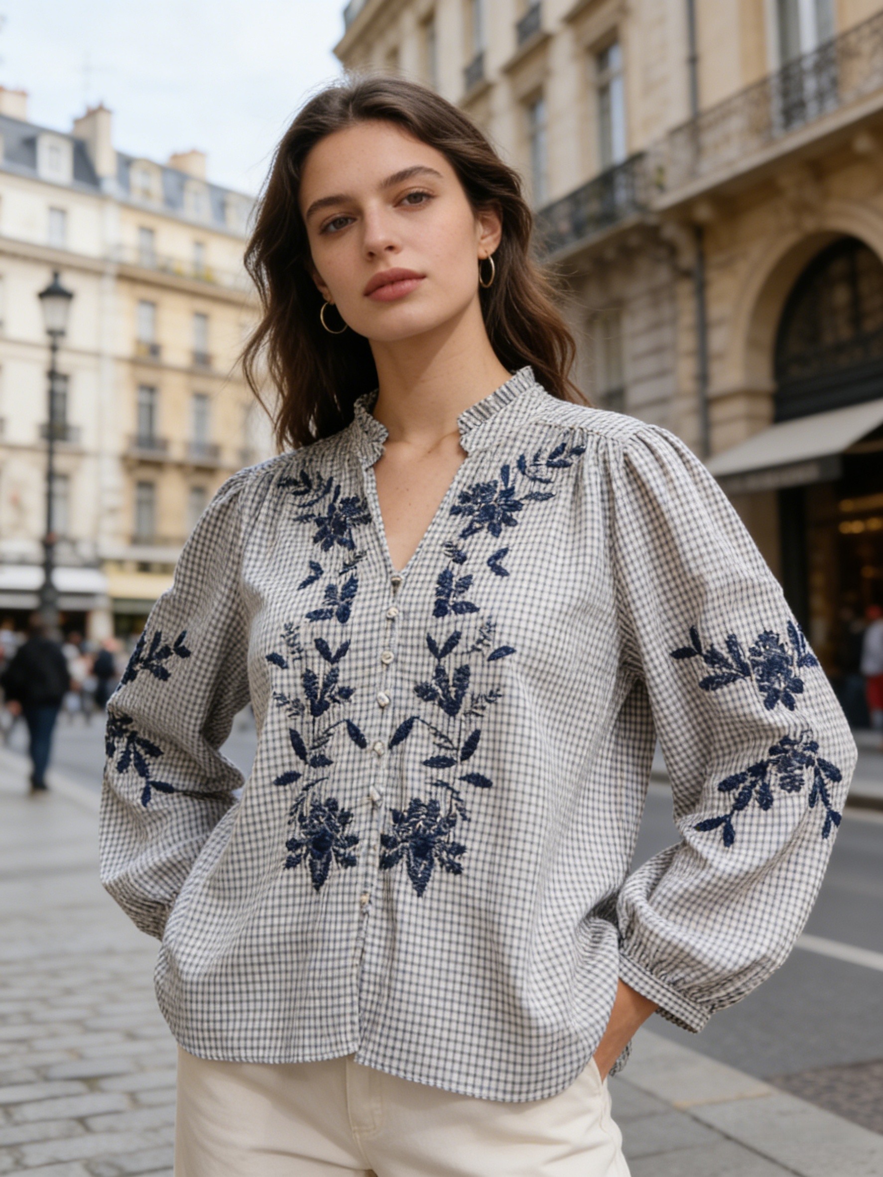 Chemise Vichy avec la broderie - Image 4