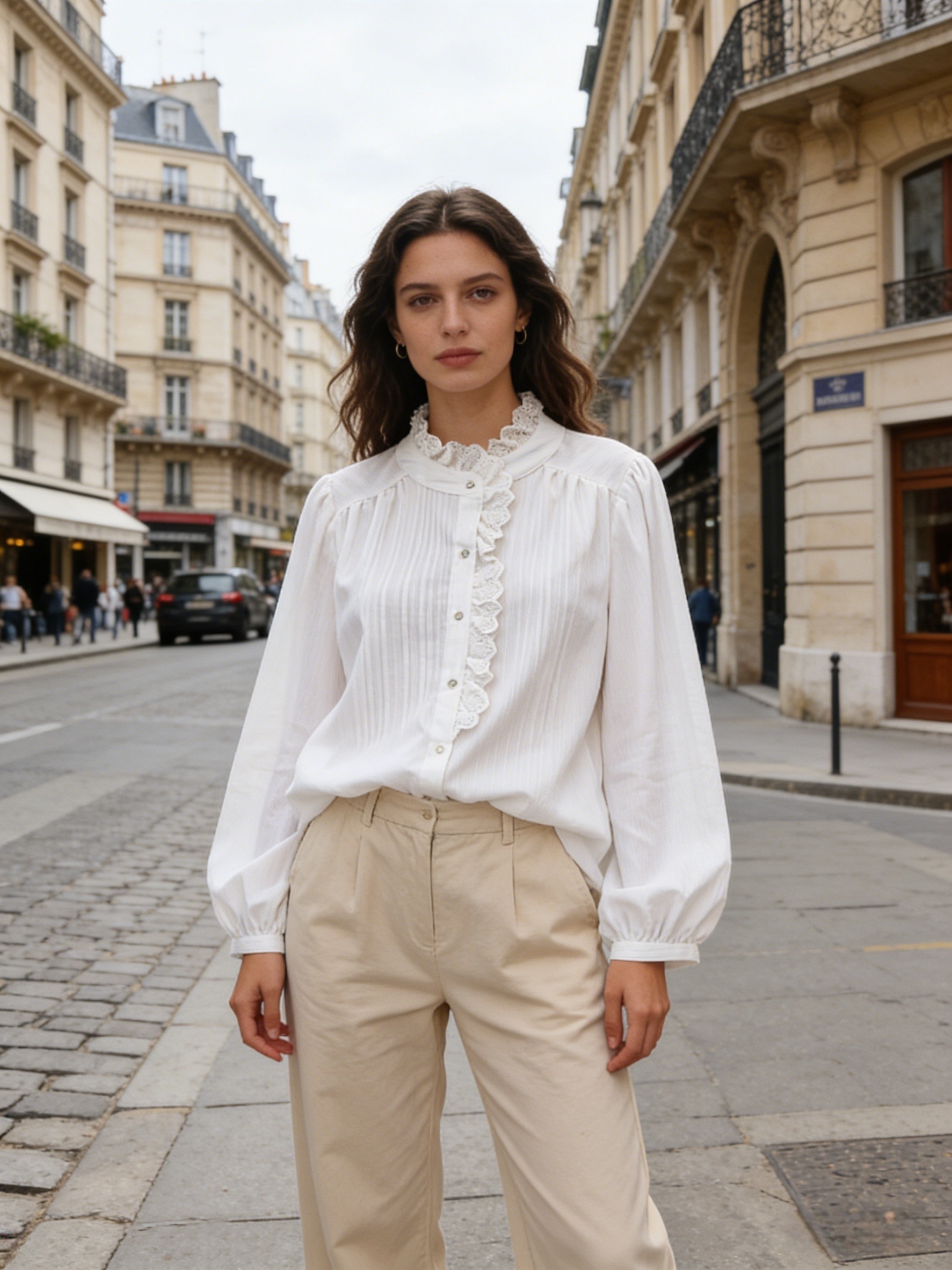 Camisa a rayas con cuello victoriano - Image 10