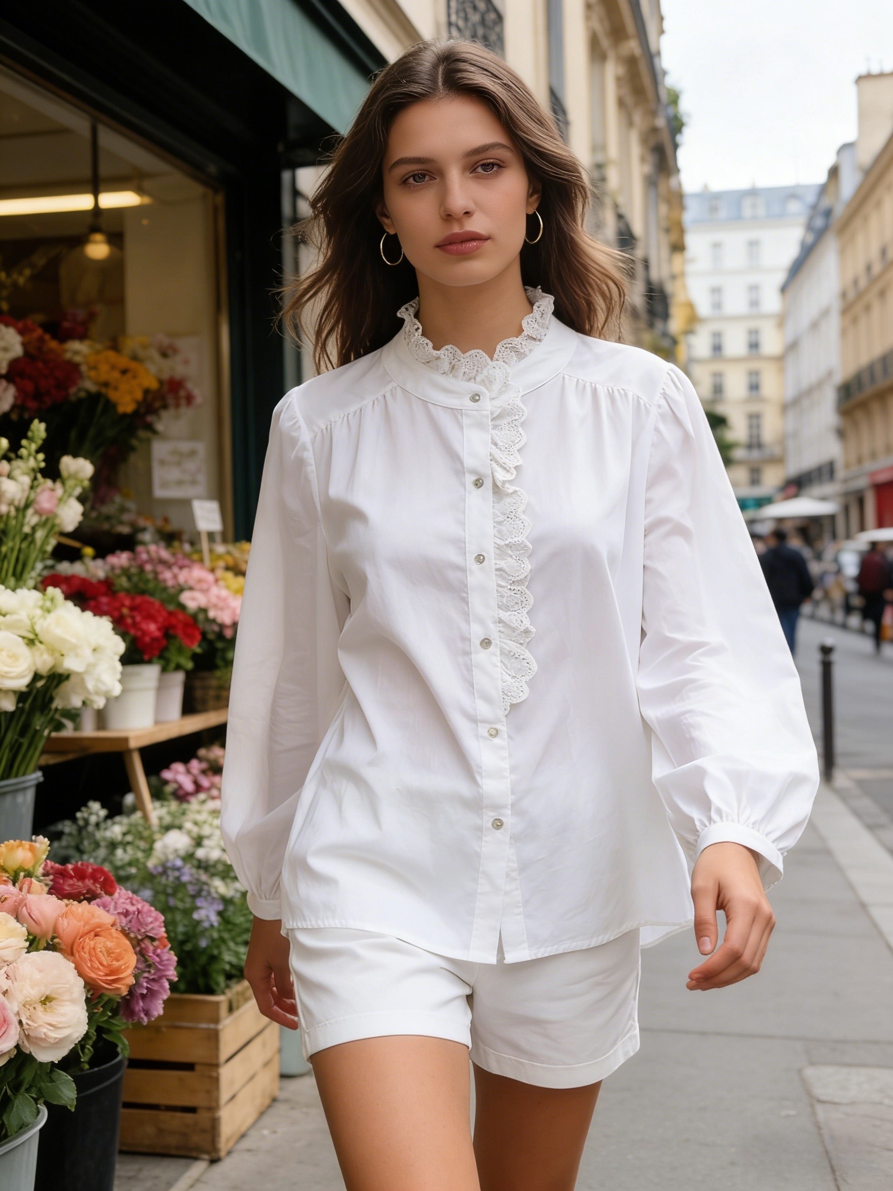 Camisa a rayas con cuello victoriano - Image 6