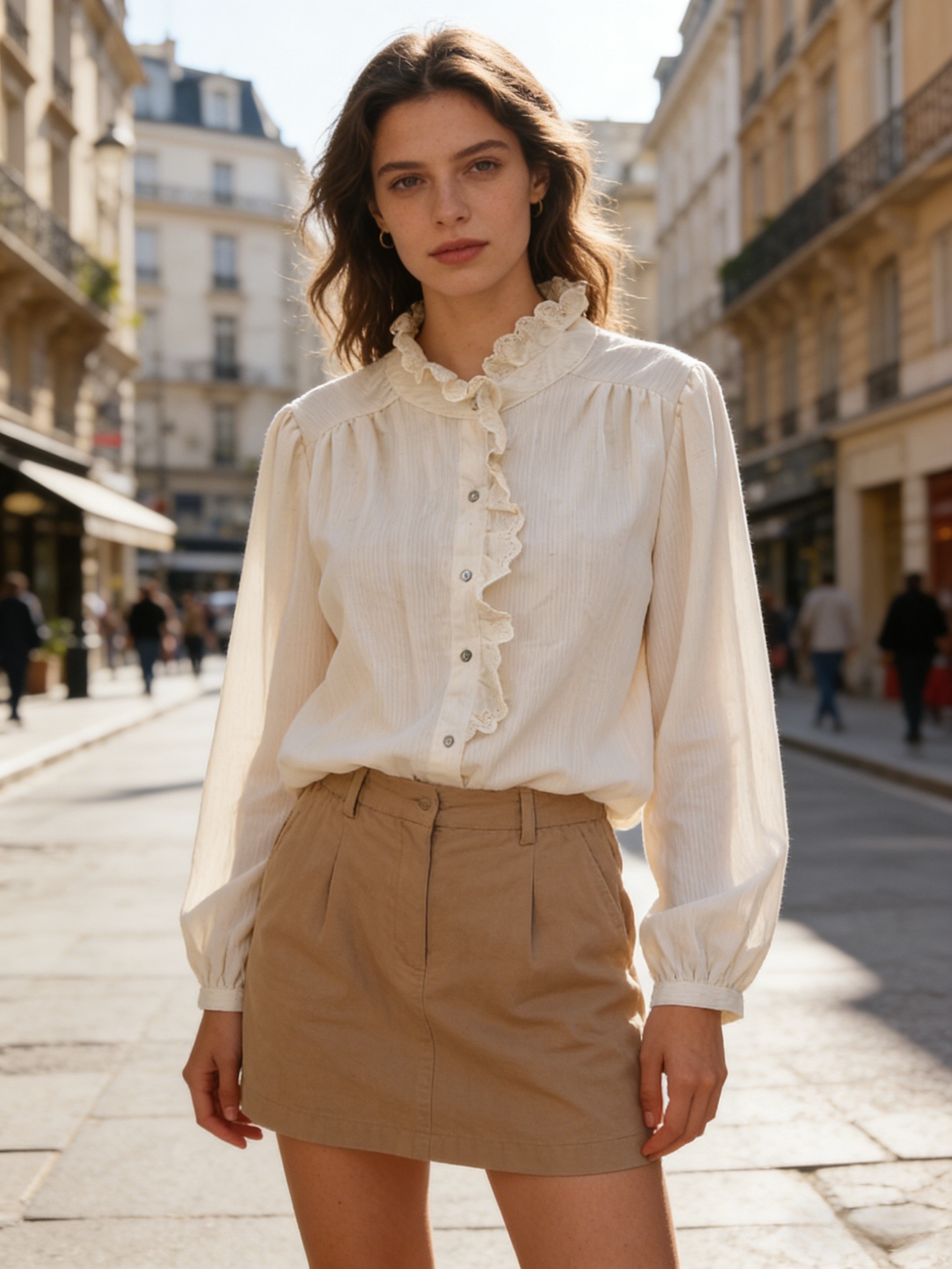 Camisa a rayas con cuello victoriano - Image 5