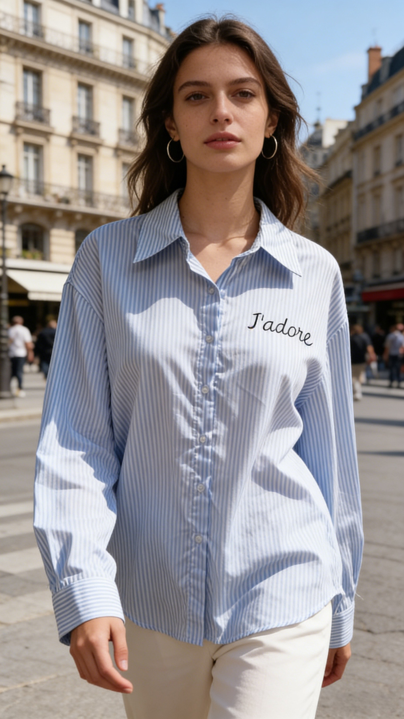Chemise à rayure en broderie J'adore - Image 5