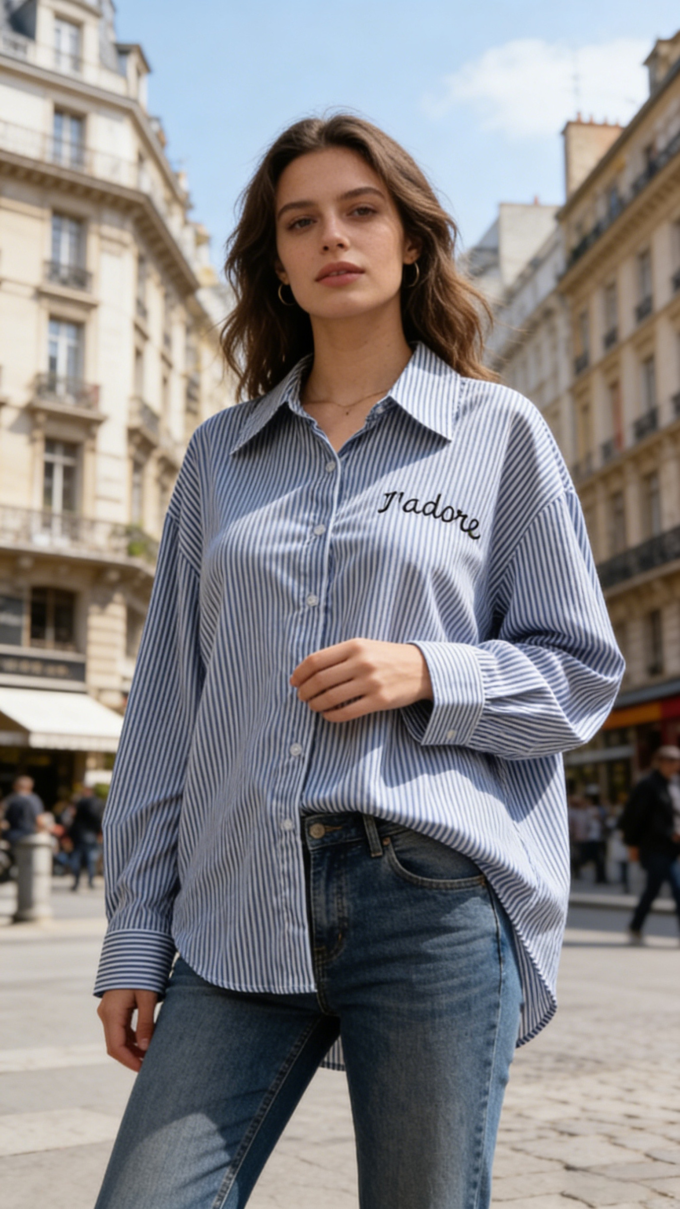 Chemise à rayure en broderie J'adore - Image 8