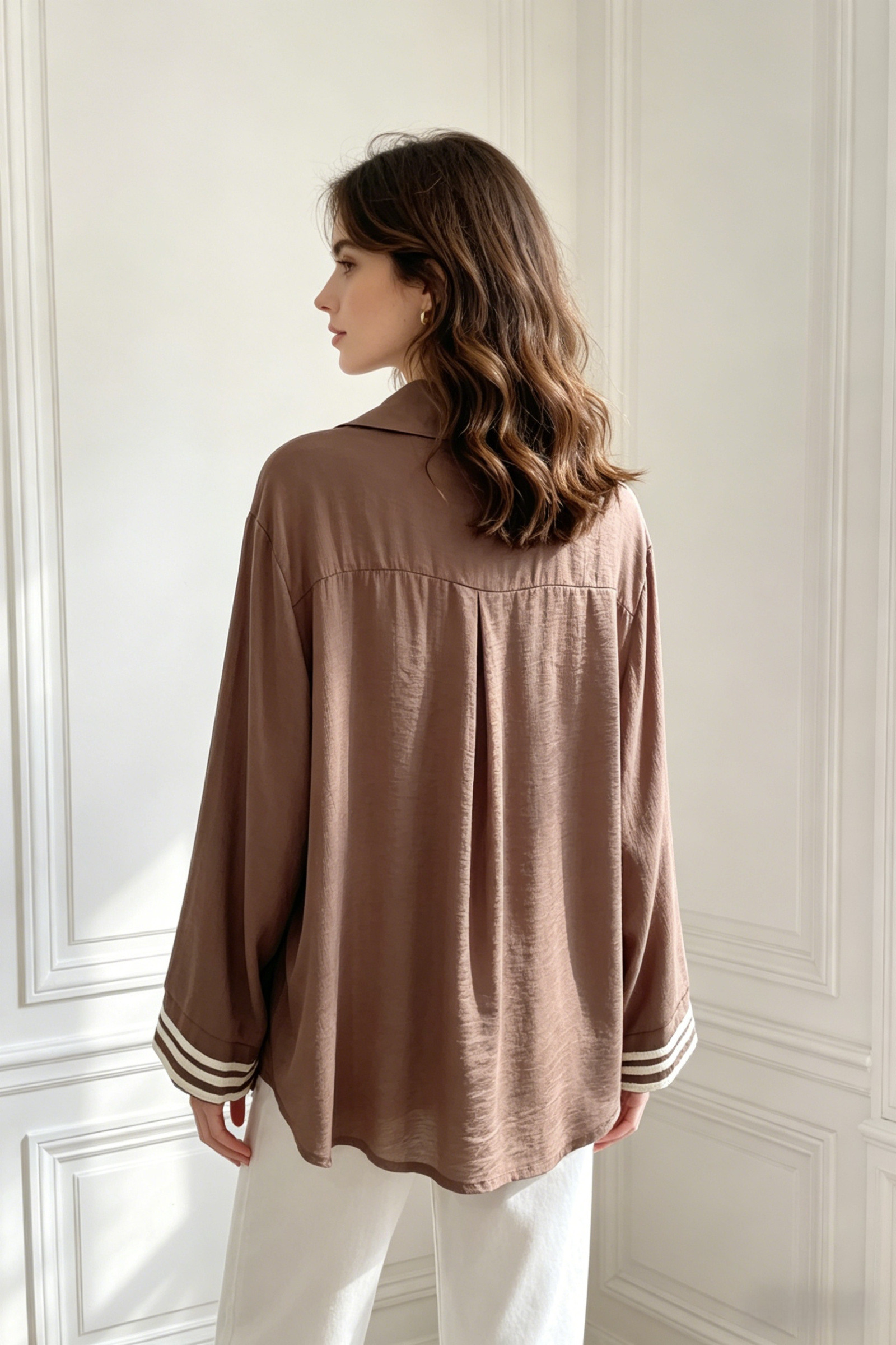 Camicia a maniche lunghe tinta unita - Image 6