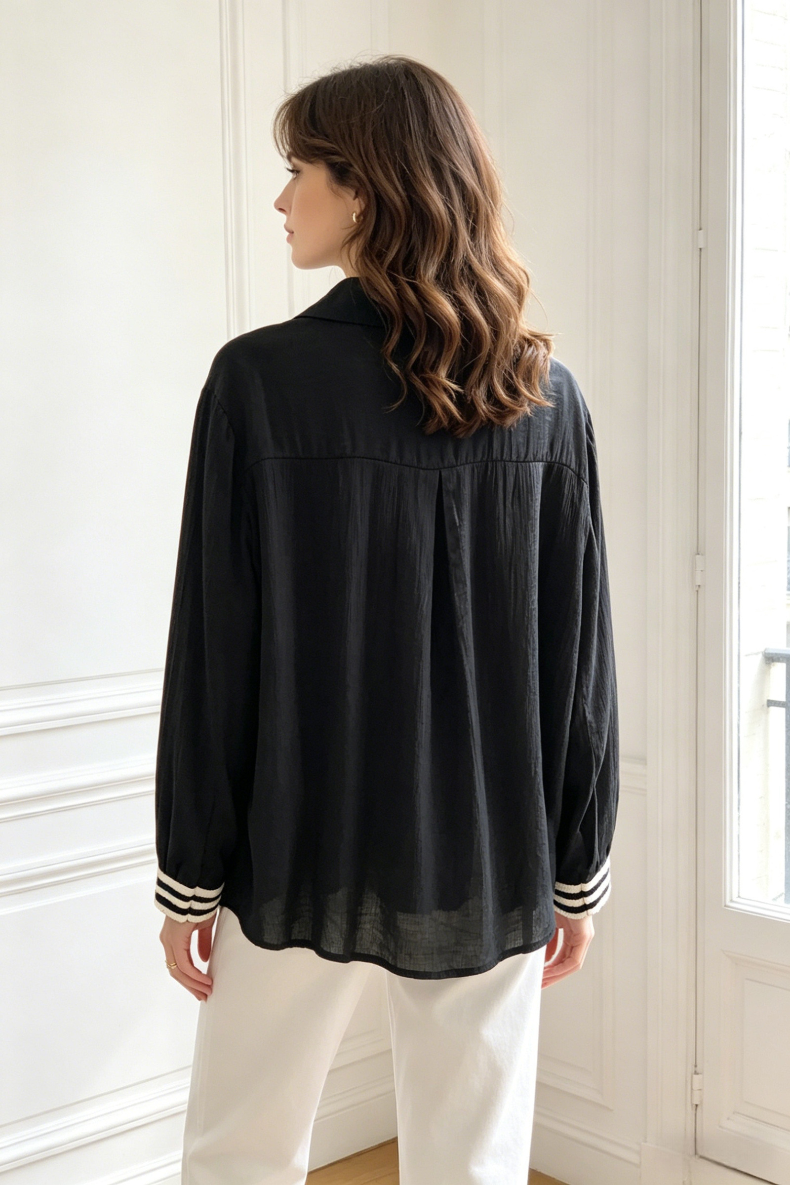 Camicia a maniche lunghe tinta unita - Image 10