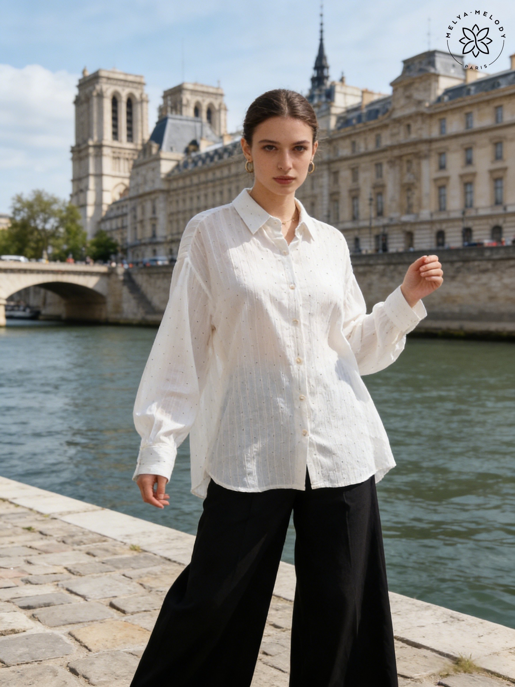 Camisa túnica con strass - Image 11