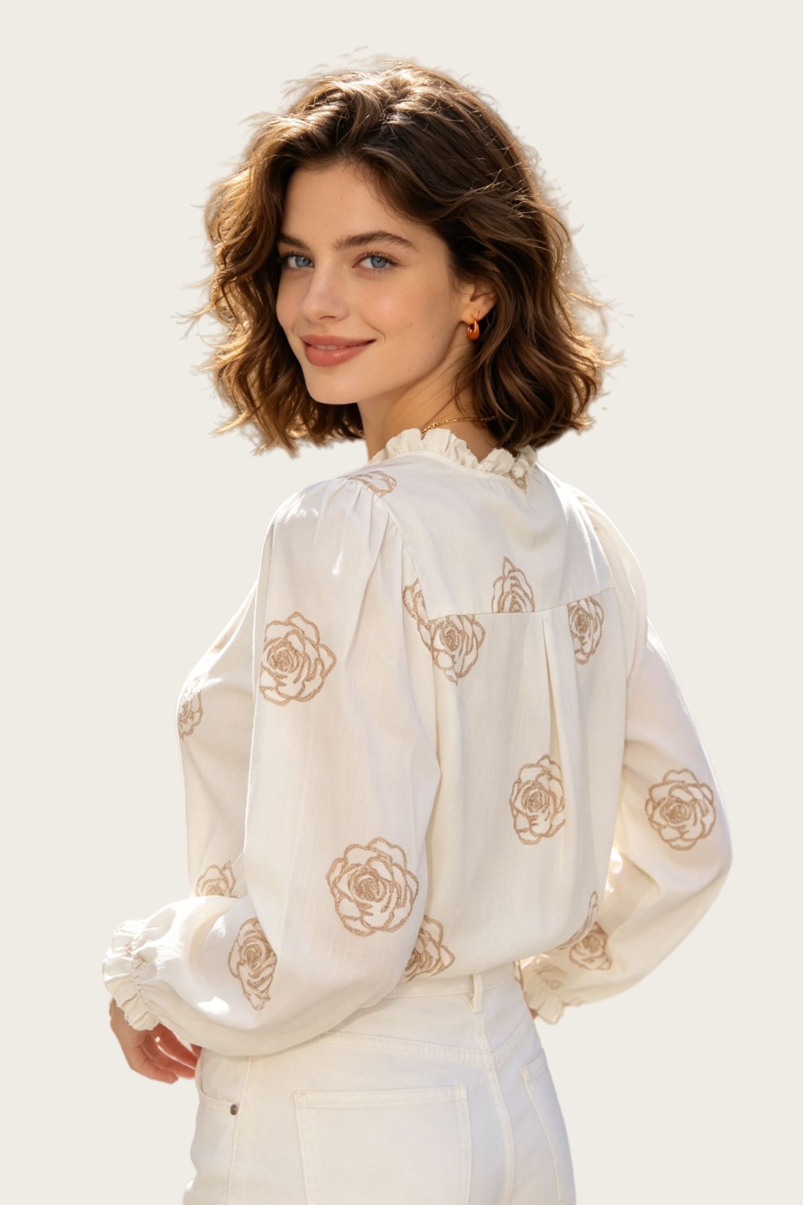 Top manches à volants et broderies - Image 4