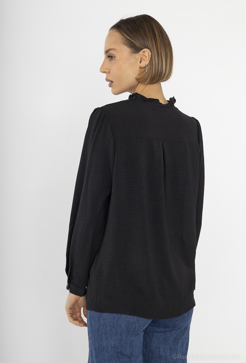 Camicia in pizzo a tinta unita - Image 4