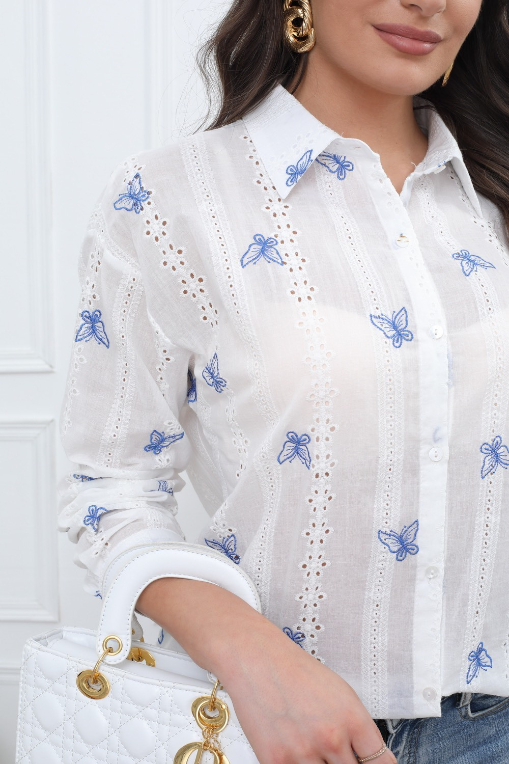 Camicia ricamata a farfalla - Image 2