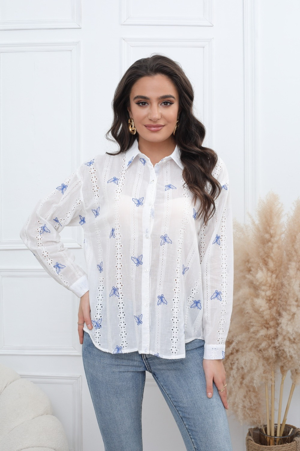 Camicia ricamata a farfalla - Image 4