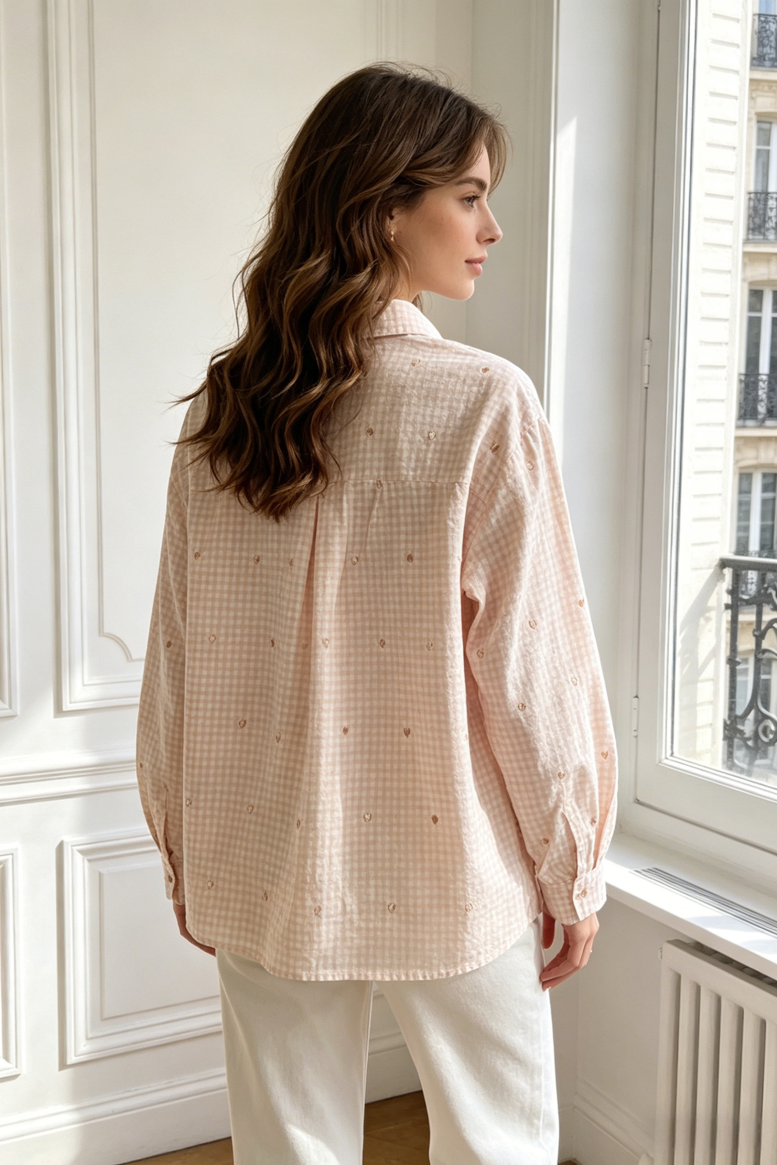 Embroidered Heart Vichy Cotton Shirt - Image 7