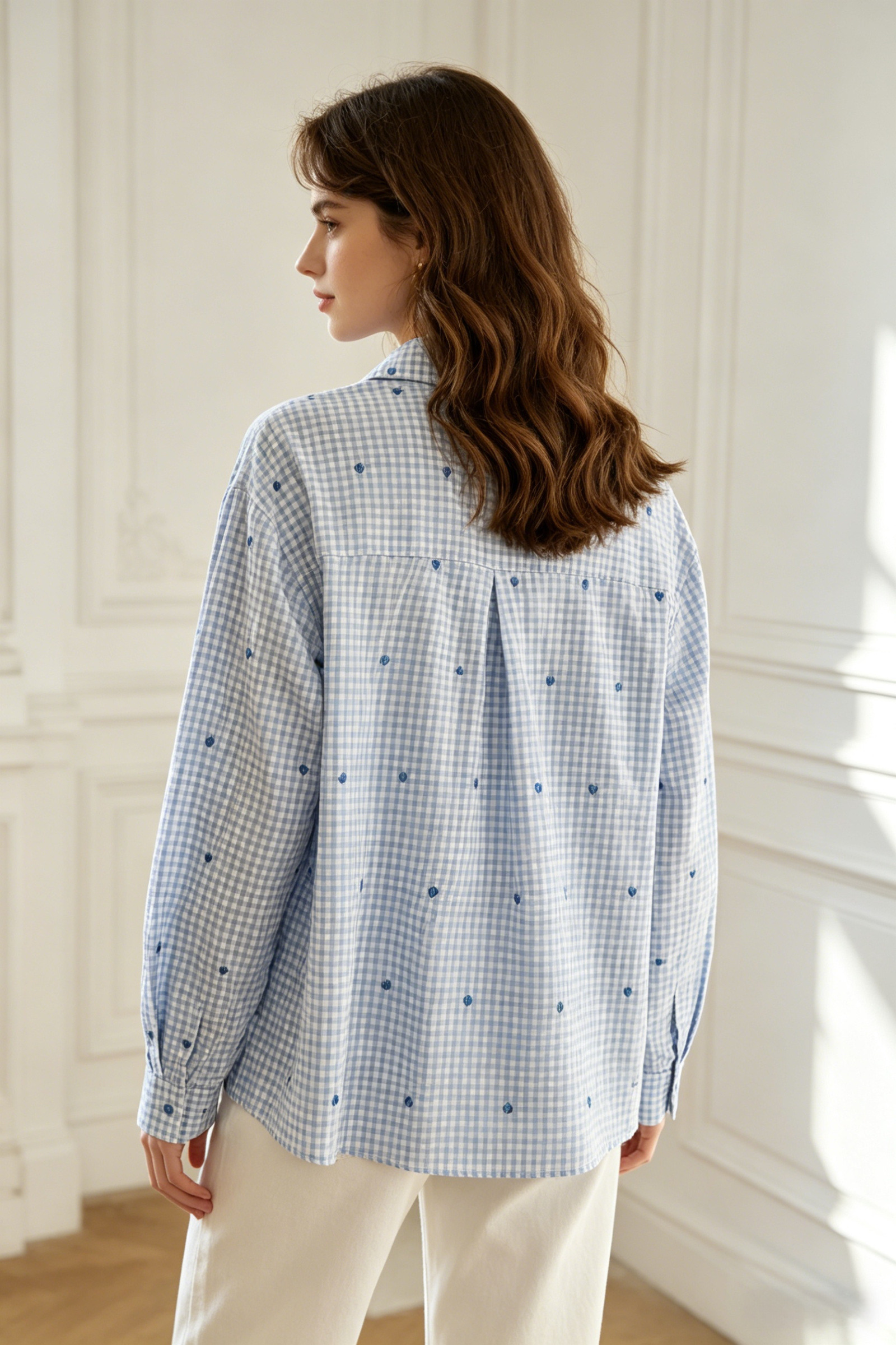 Embroidered Heart Vichy Cotton Shirt - Image 9