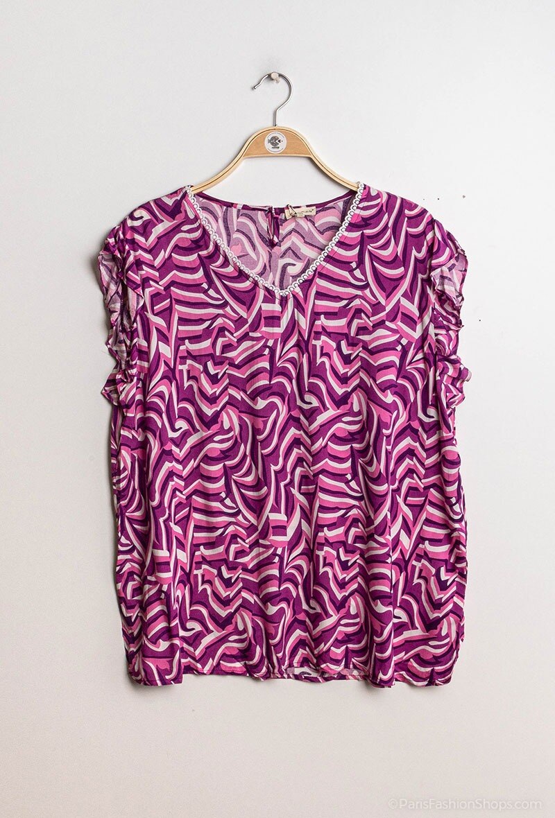 Grossista Melya Melody - Blusa con stampa astratta