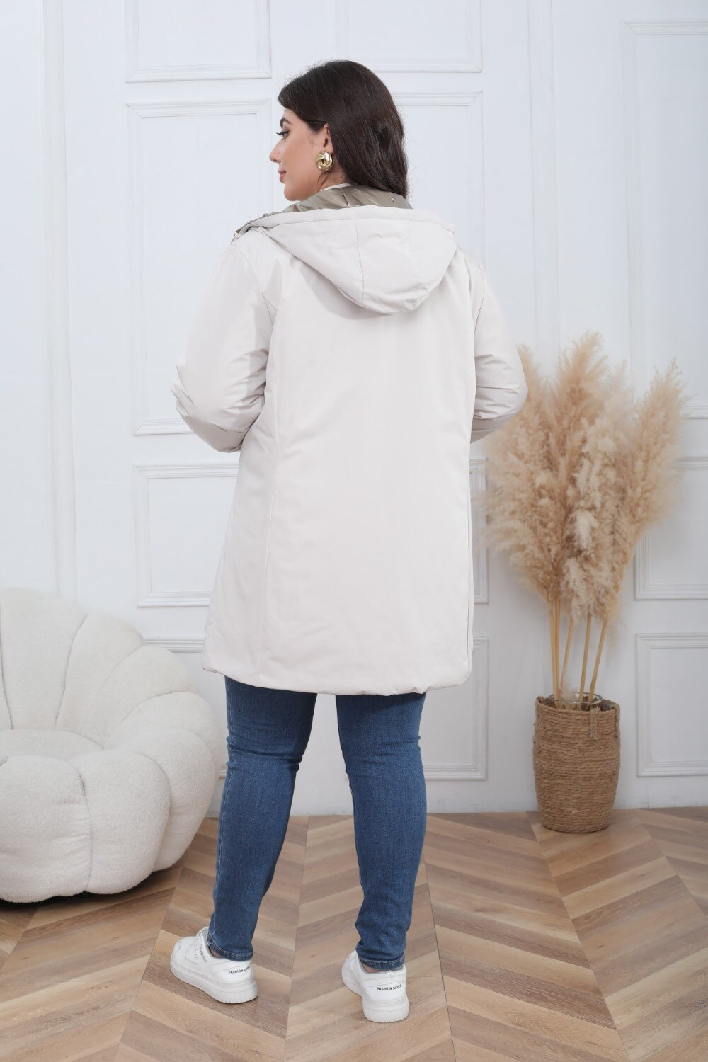 Waterproof Reversible Padded Plus Size Puffer Jacket - Image 12