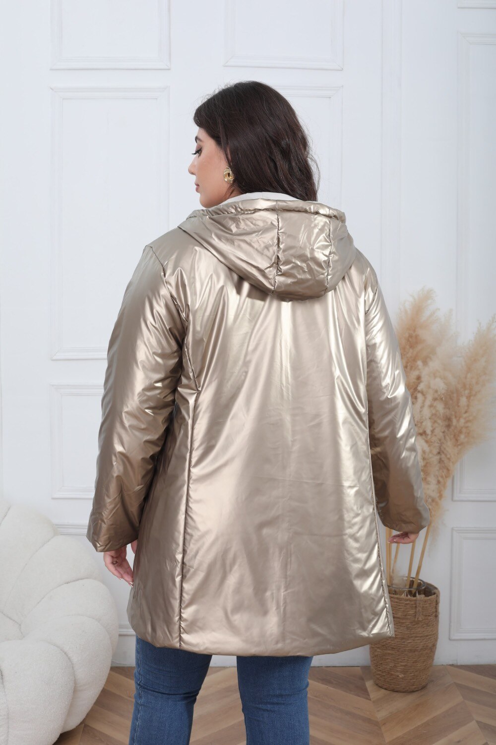 Waterproof Reversible Padded Plus Size Puffer Jacket - Image 17