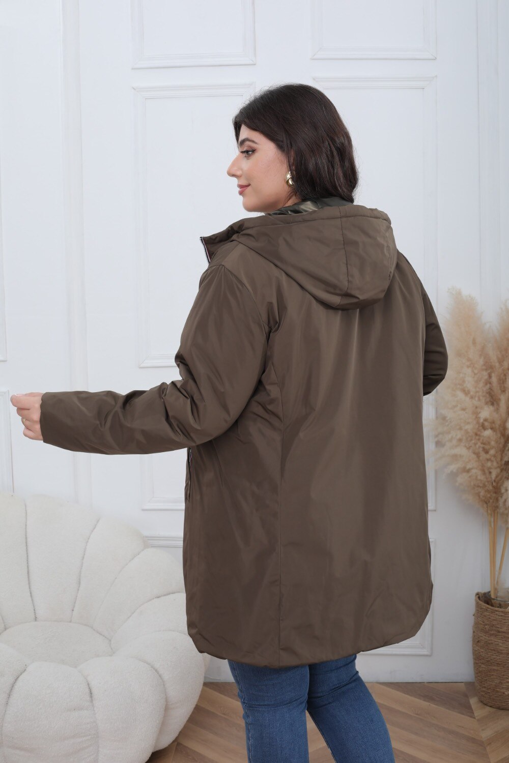 Waterproof Reversible Padded Plus Size Puffer Jacket - Image 10