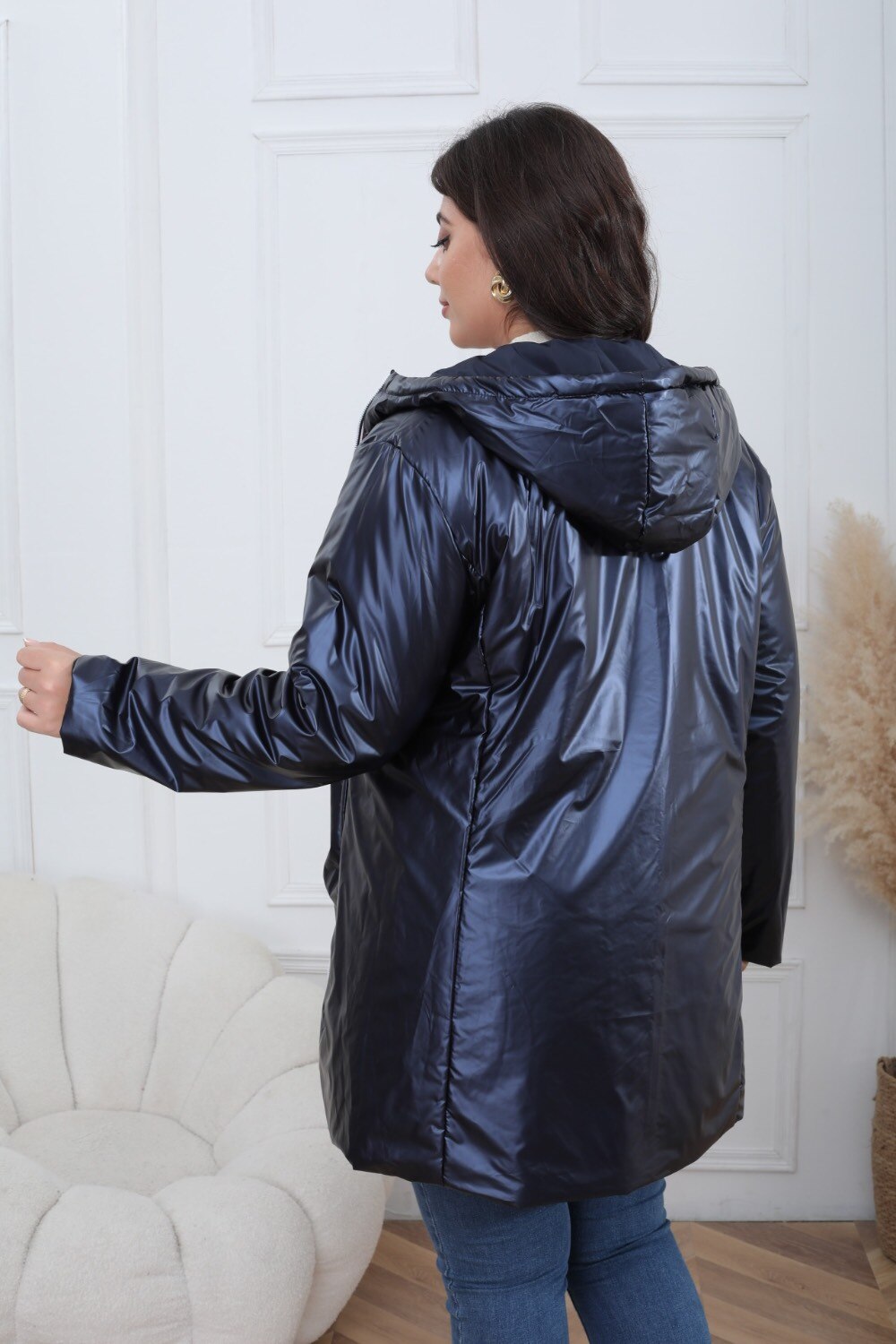 Waterproof Reversible Padded Plus Size Puffer Jacket - Image 20
