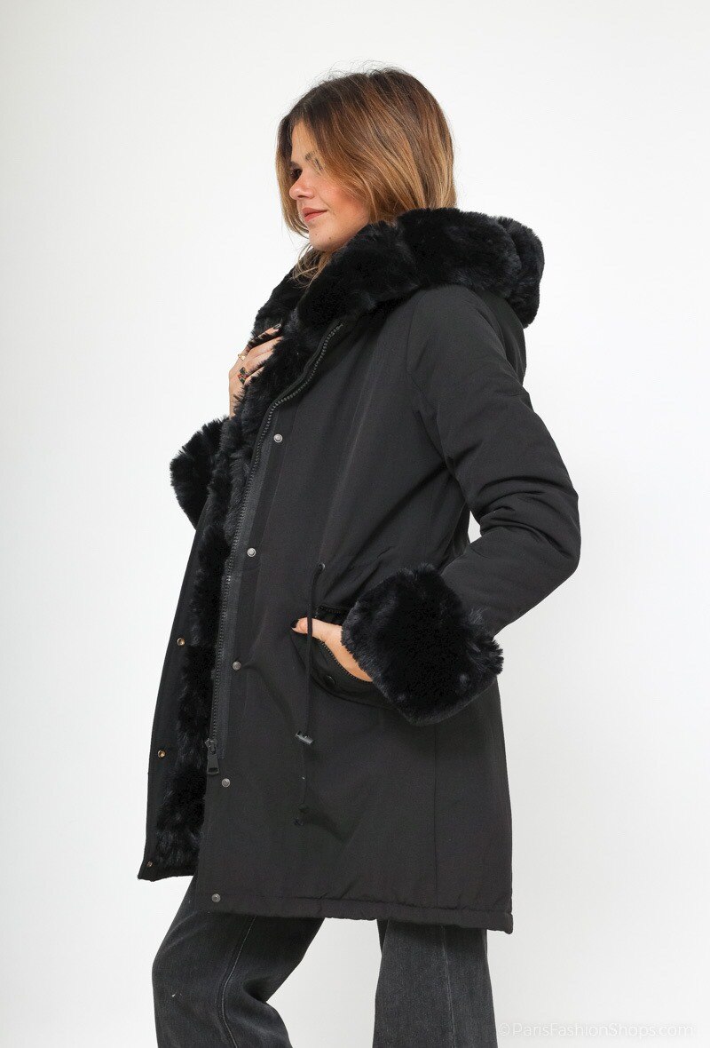 Parka Daunenjacke mit Kunstfellkragen - Image 4