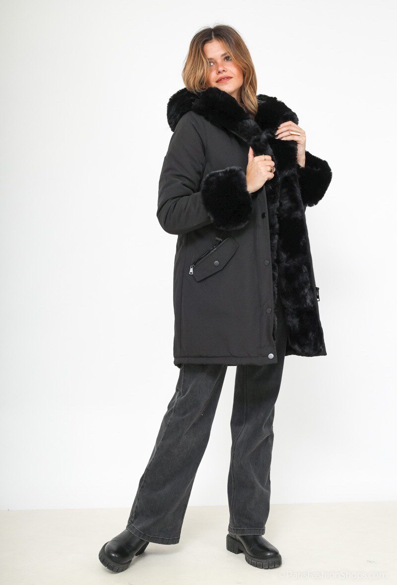 Parka Daunenjacke mit Kunstfellkragen - Image 6