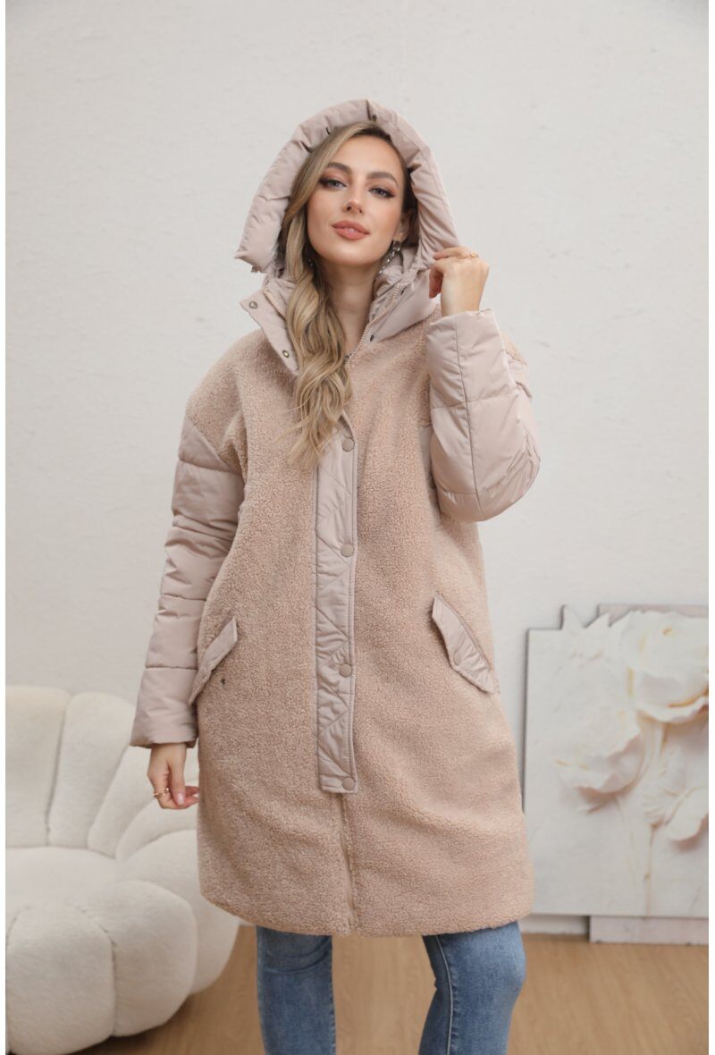Mixed Material Puffer Jacket - Image 3