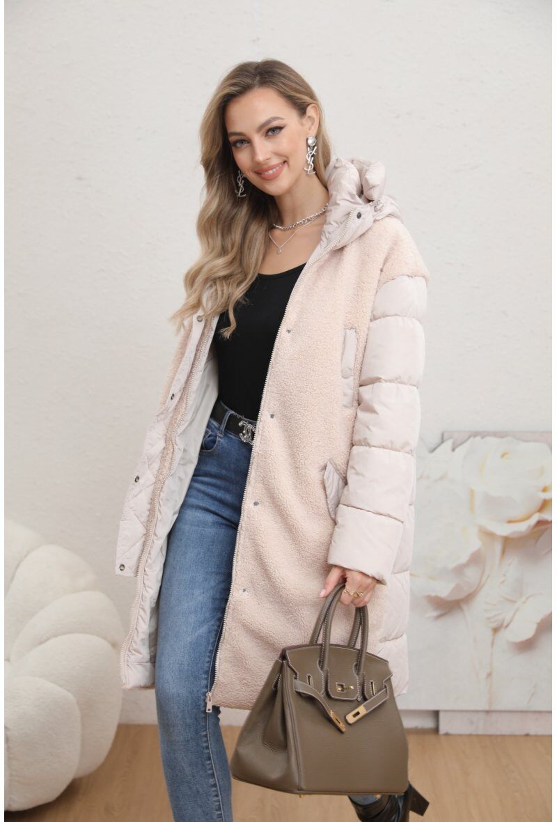 Mixed Material Puffer Jacket - Image 4