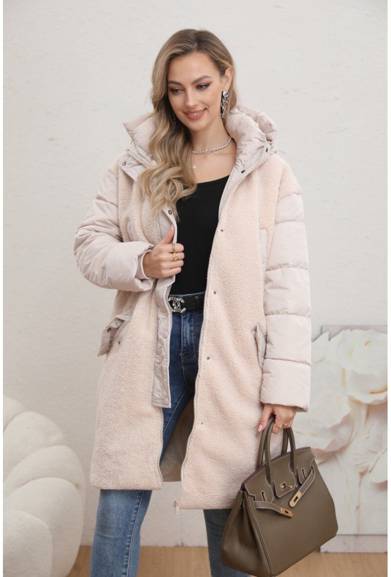 Mixed Material Puffer Jacket - Image 9