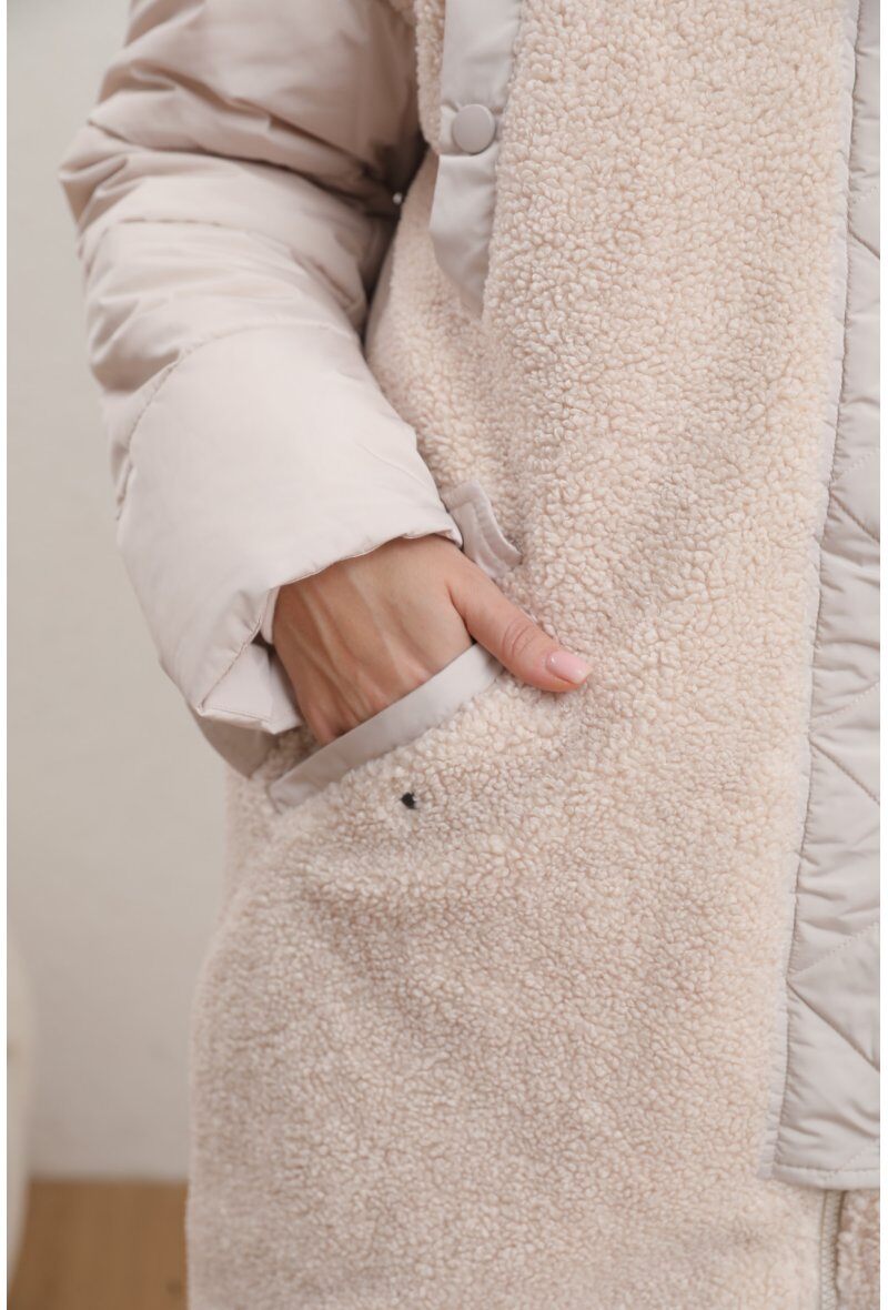 Mixed Material Puffer Jacket - Image 11