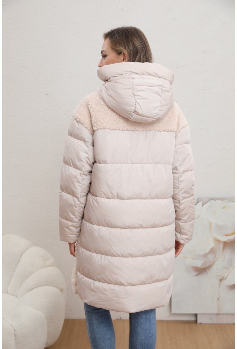 Mixed Material Puffer Jacket - Image 13