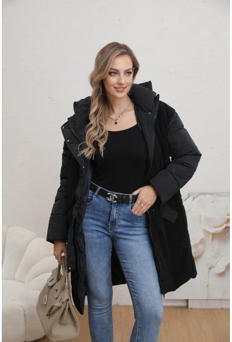 Mixed Material Puffer Jacket - Image 6