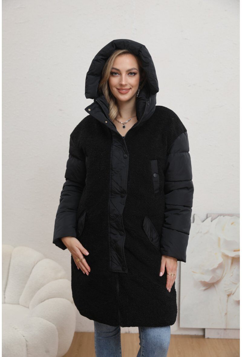 Mixed Material Puffer Jacket - Image 8
