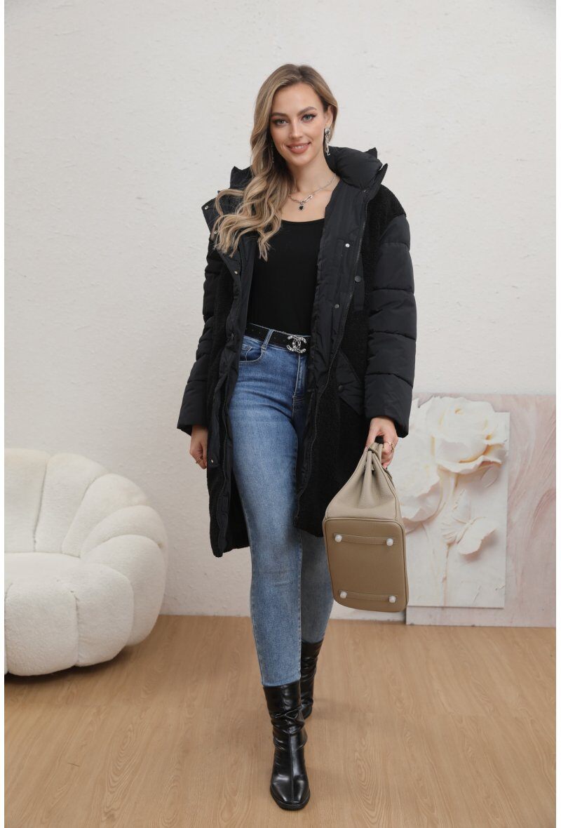 Mixed Material Puffer Jacket - Image 10