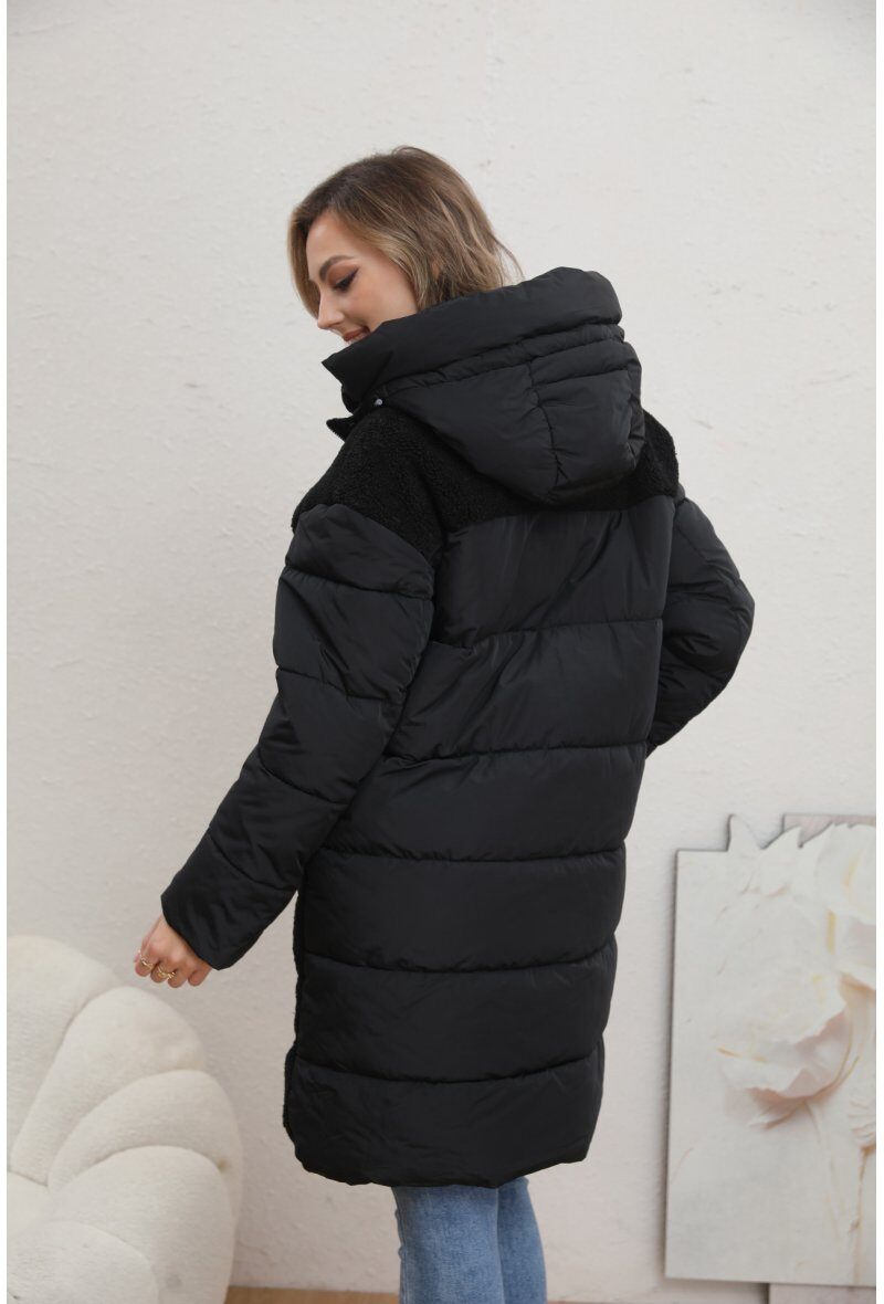 Mixed Material Puffer Jacket - Image 12