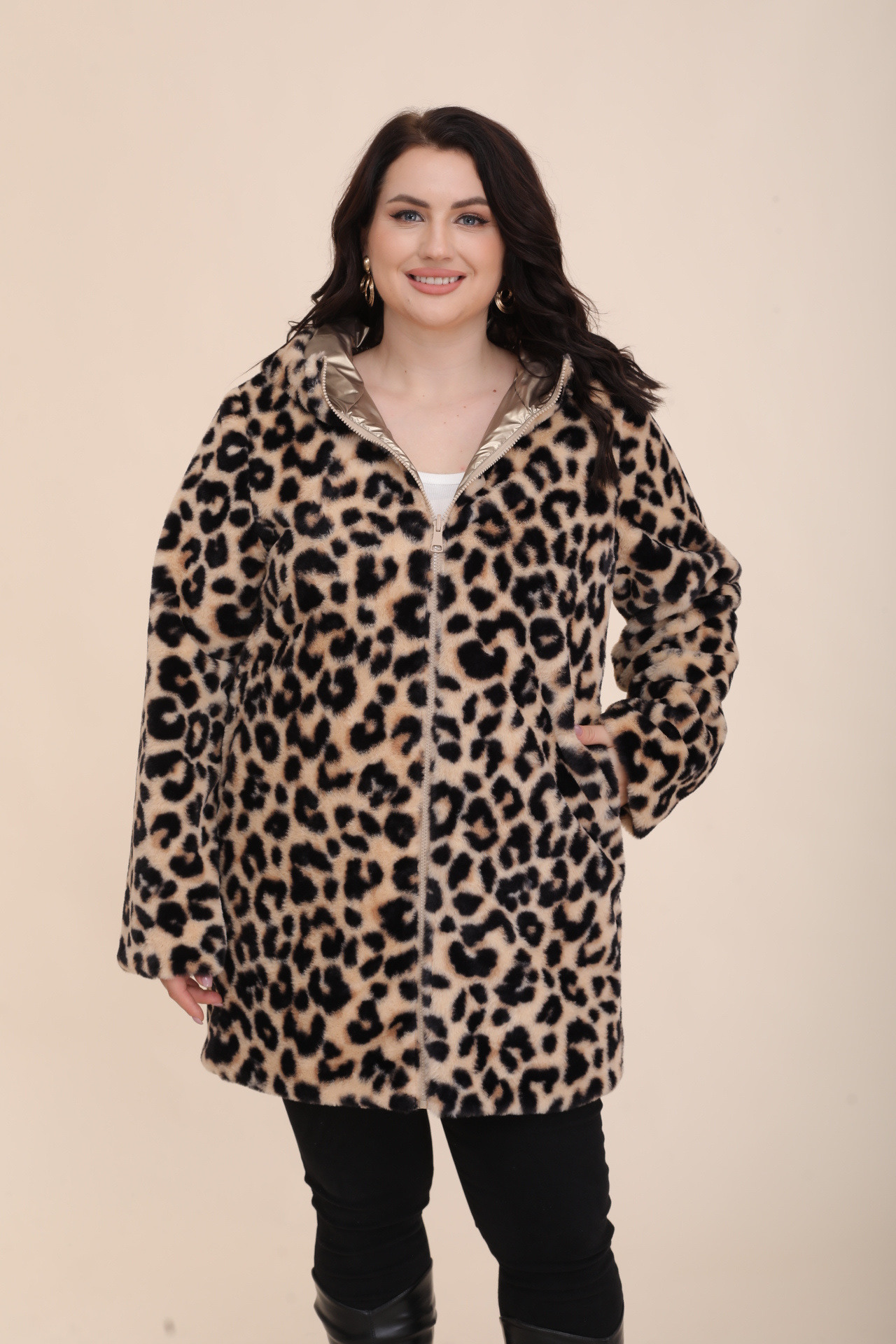 Chaqueta acolchada reversible de leopardo - Image 12